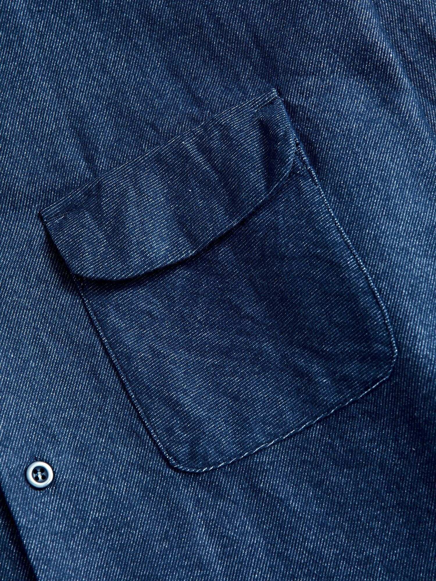 Classic Shirt in Indigo Cotton Denim Flannel - Image 4
