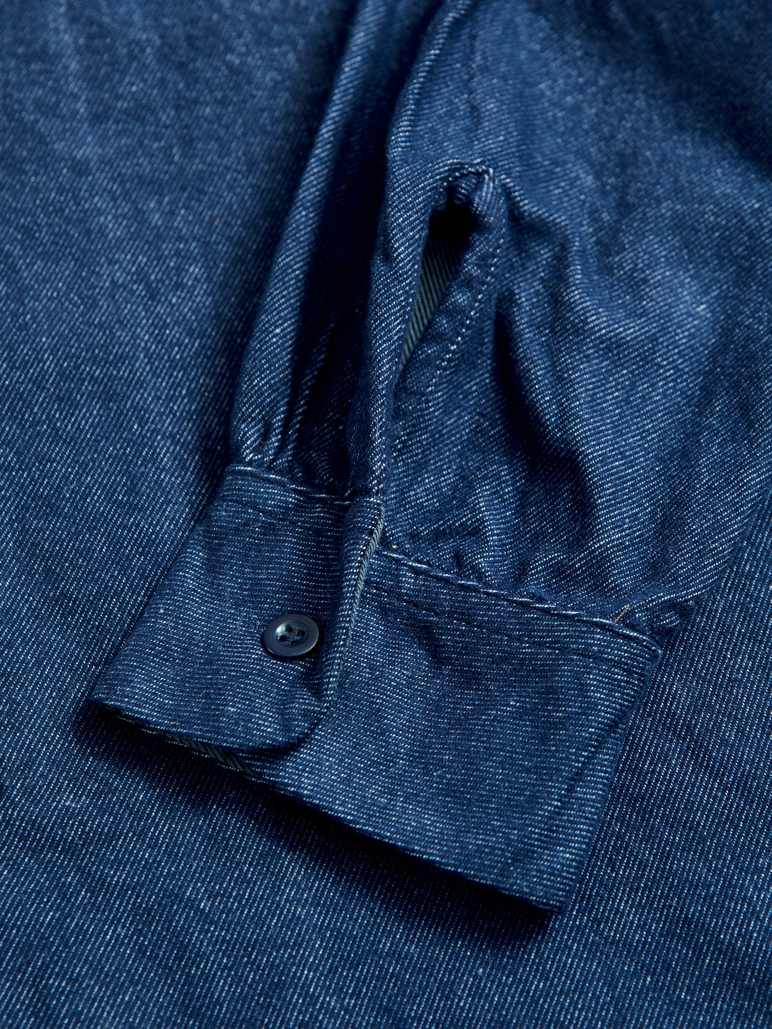 Classic Shirt in Indigo Cotton Denim Flannel - Image 6