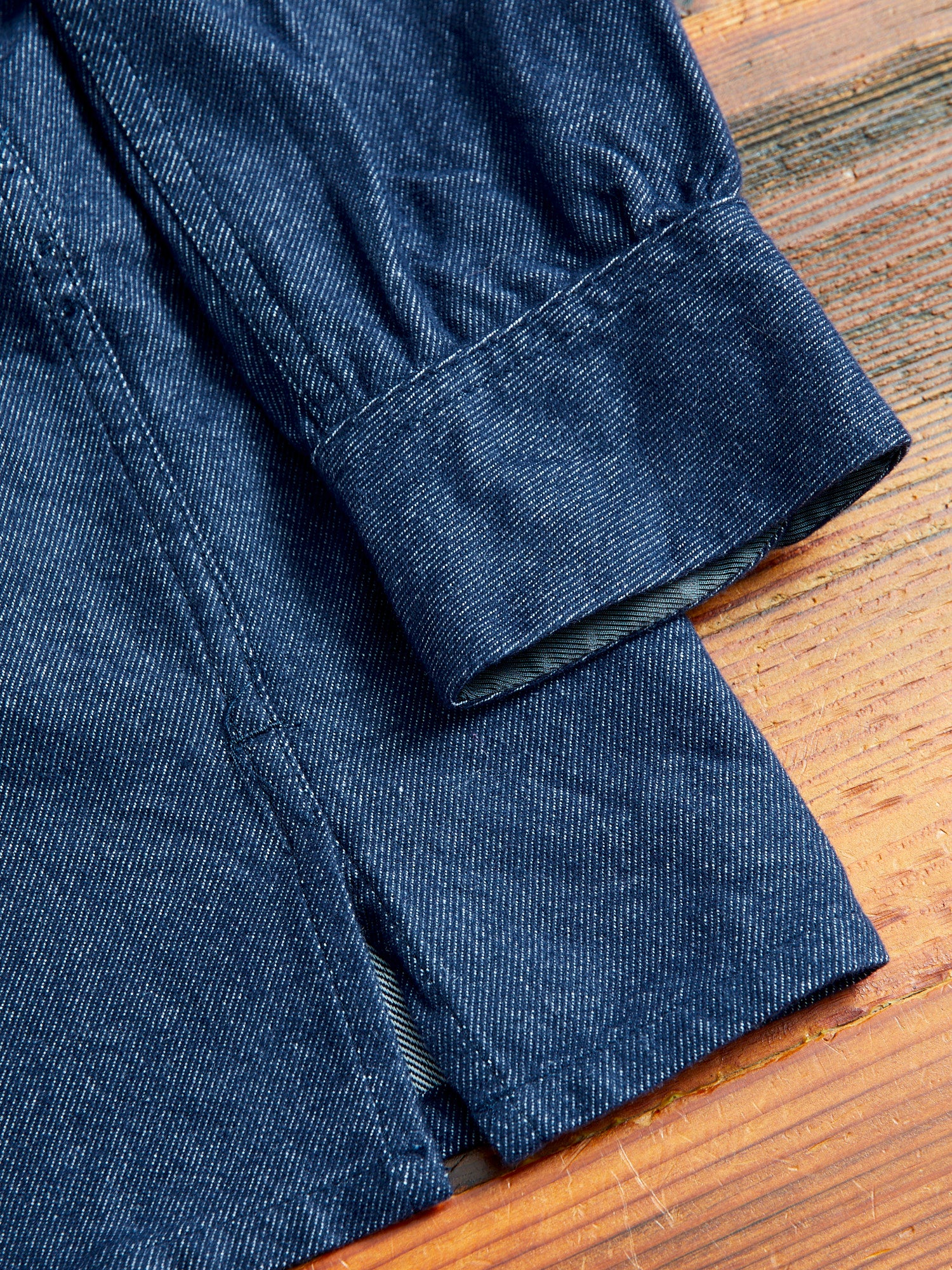 Classic Shirt in Indigo Cotton Denim Flannel - Image 9
