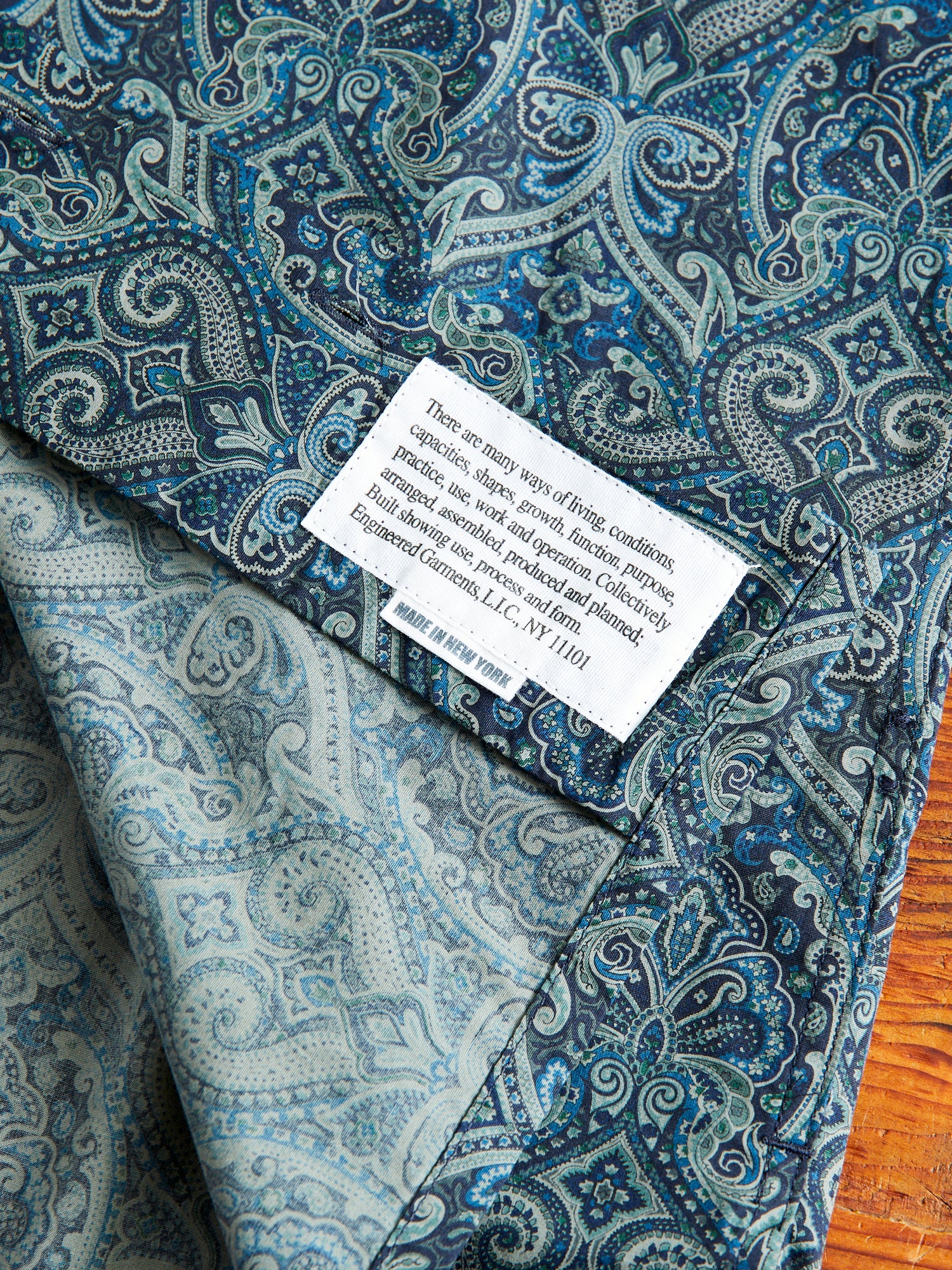 Classic Shirt in Navy Cotton Paisley Print - Image 9