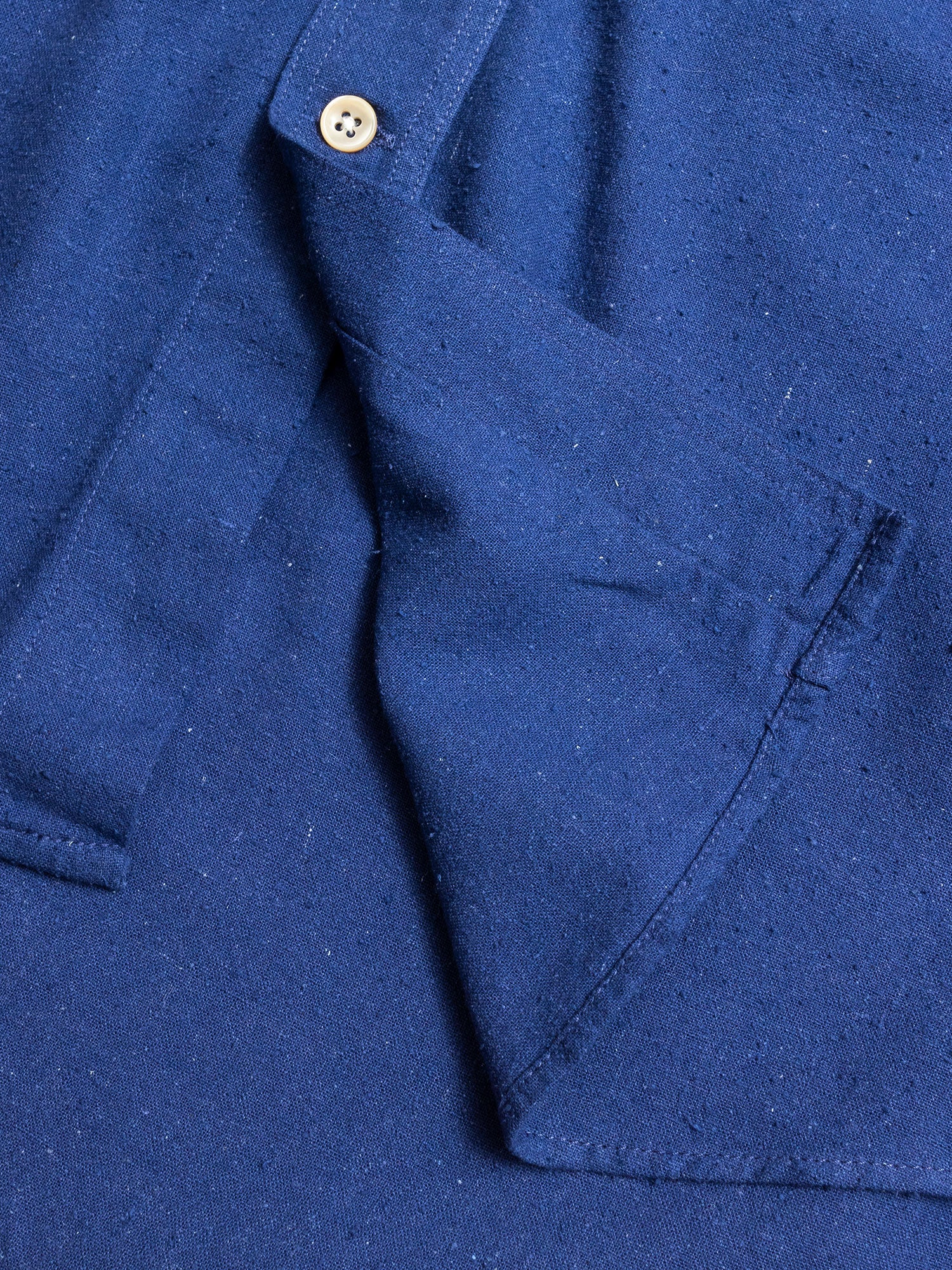 Classic Shirt in Scilla Blue Silk Noil - Image 6