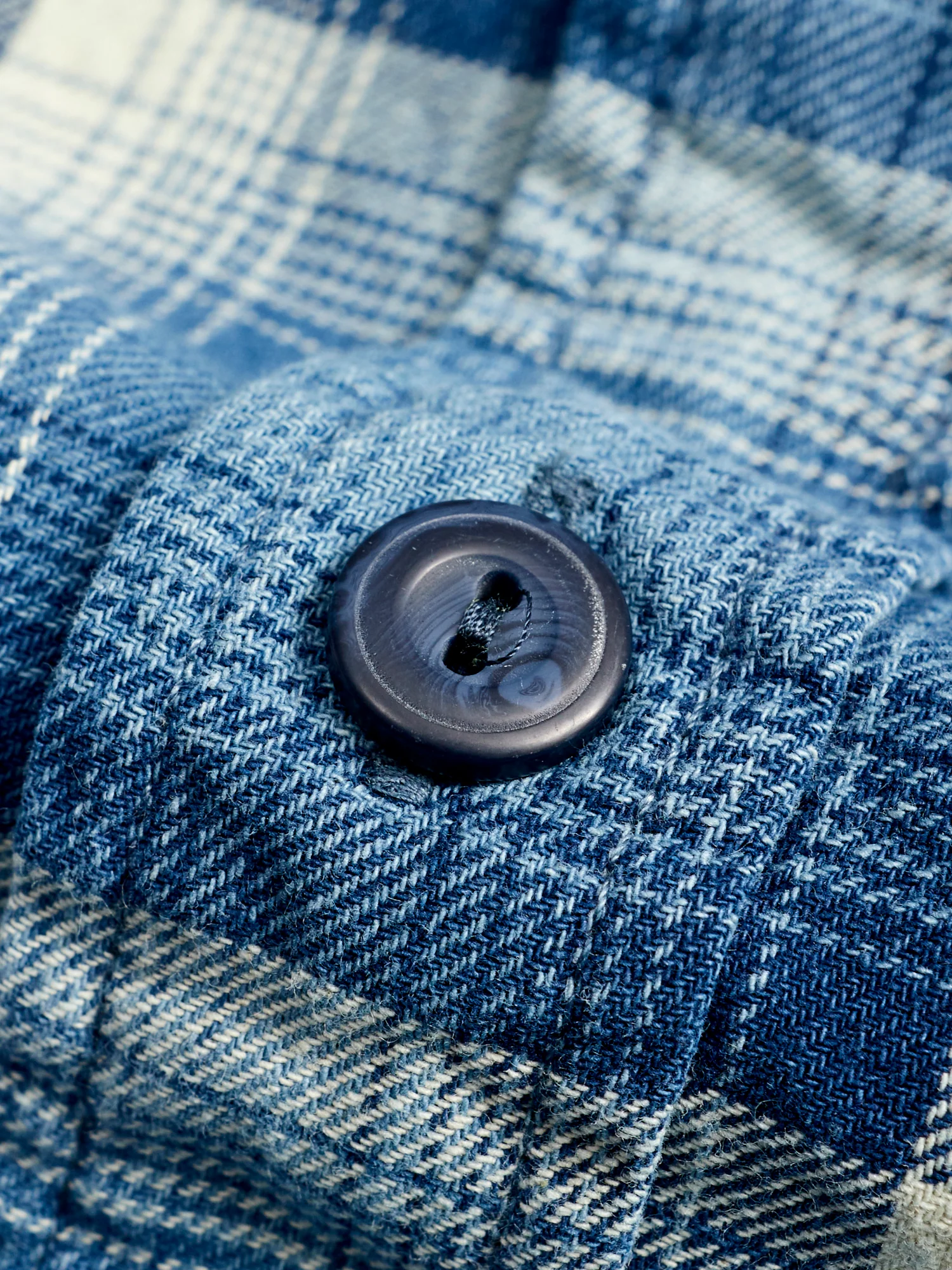 Clint Shadow Plaid Work Shirt in Indigo - Image 4
