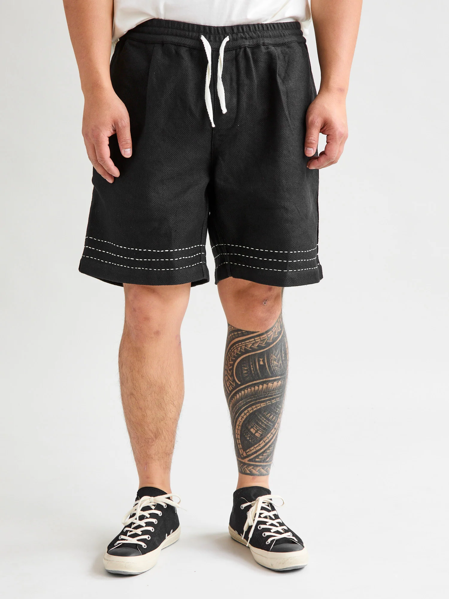 Club Short in Black Hand Stitch - Image 2