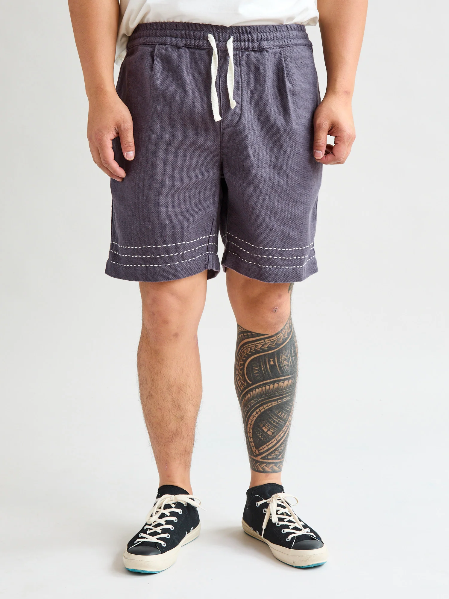 Club Short in Plum Hand Stitch - Image 2