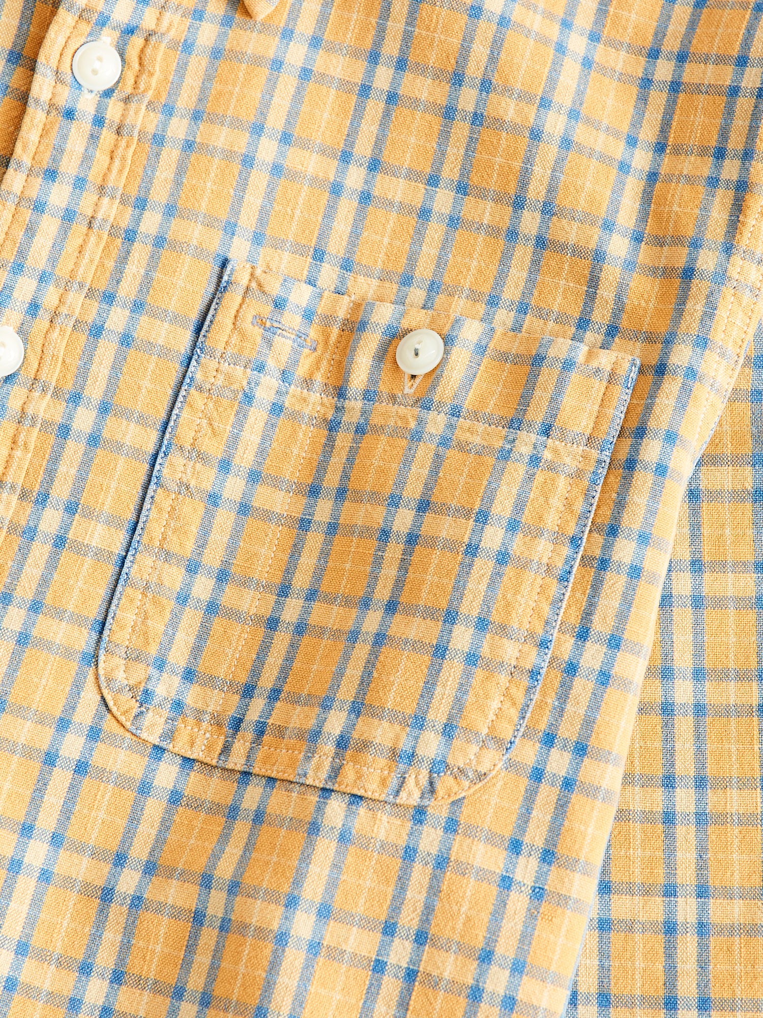 Cody Work Shirt in Tan/Indigo - Image 4