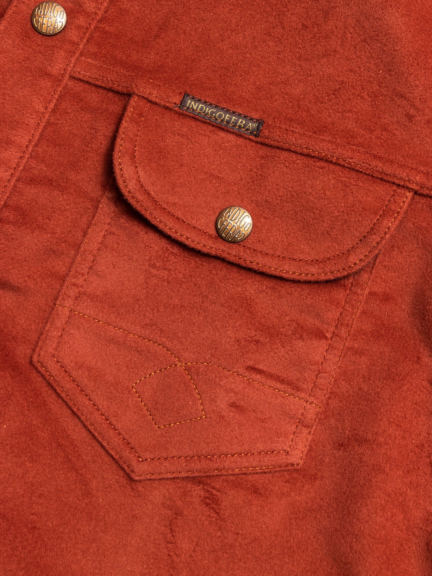 Copeland Moleskin Shirt in Rust - Image 3