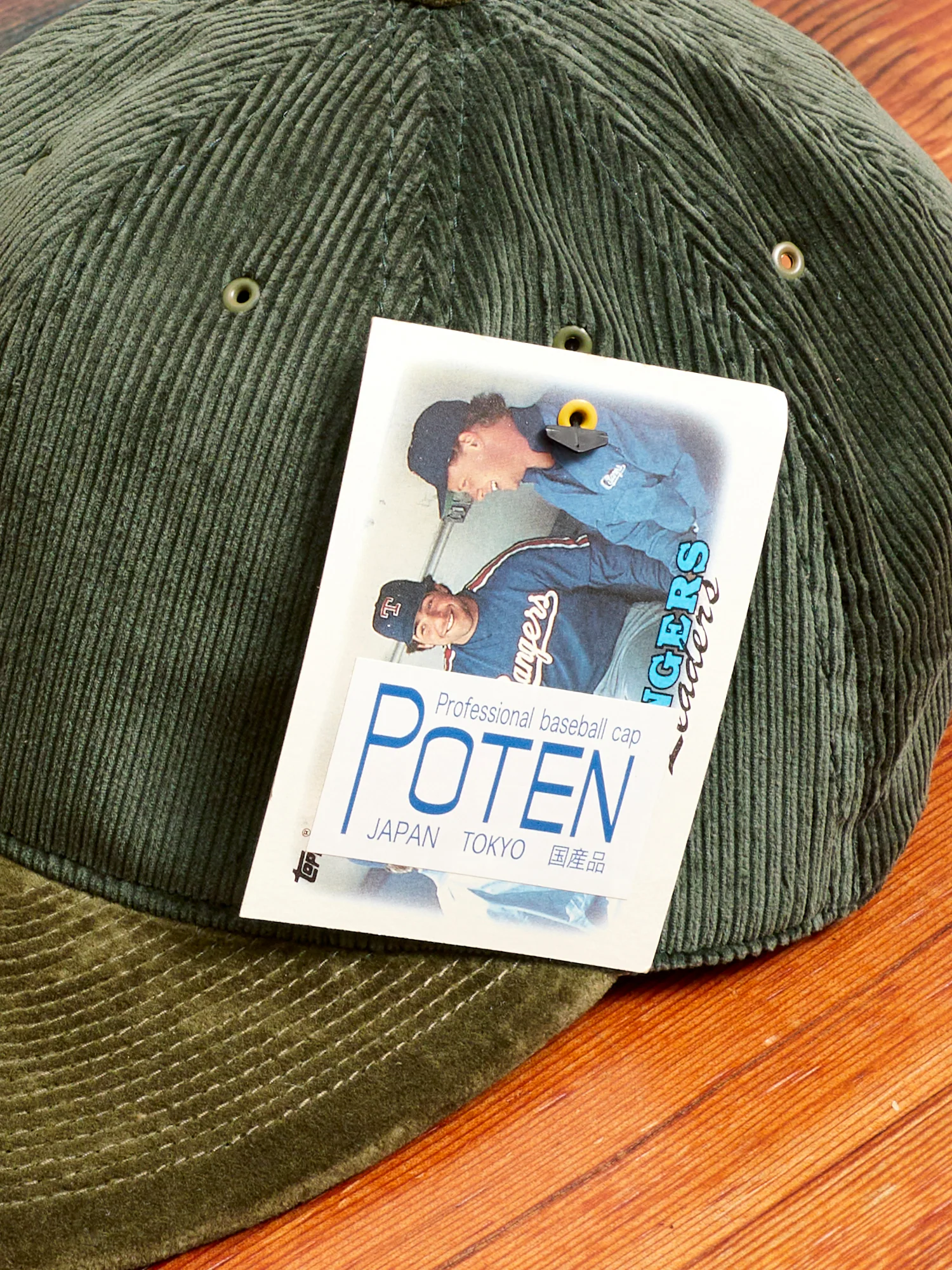 Cord & Velvet Cap in Olive - Image 3
