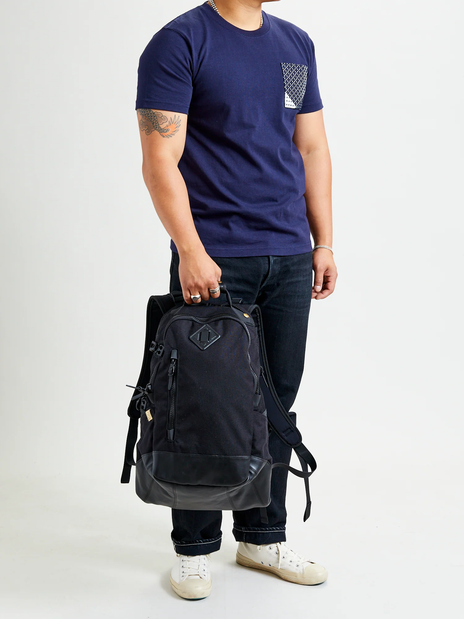 Cordura 20L Backpack in Black Lambskin - Image 16