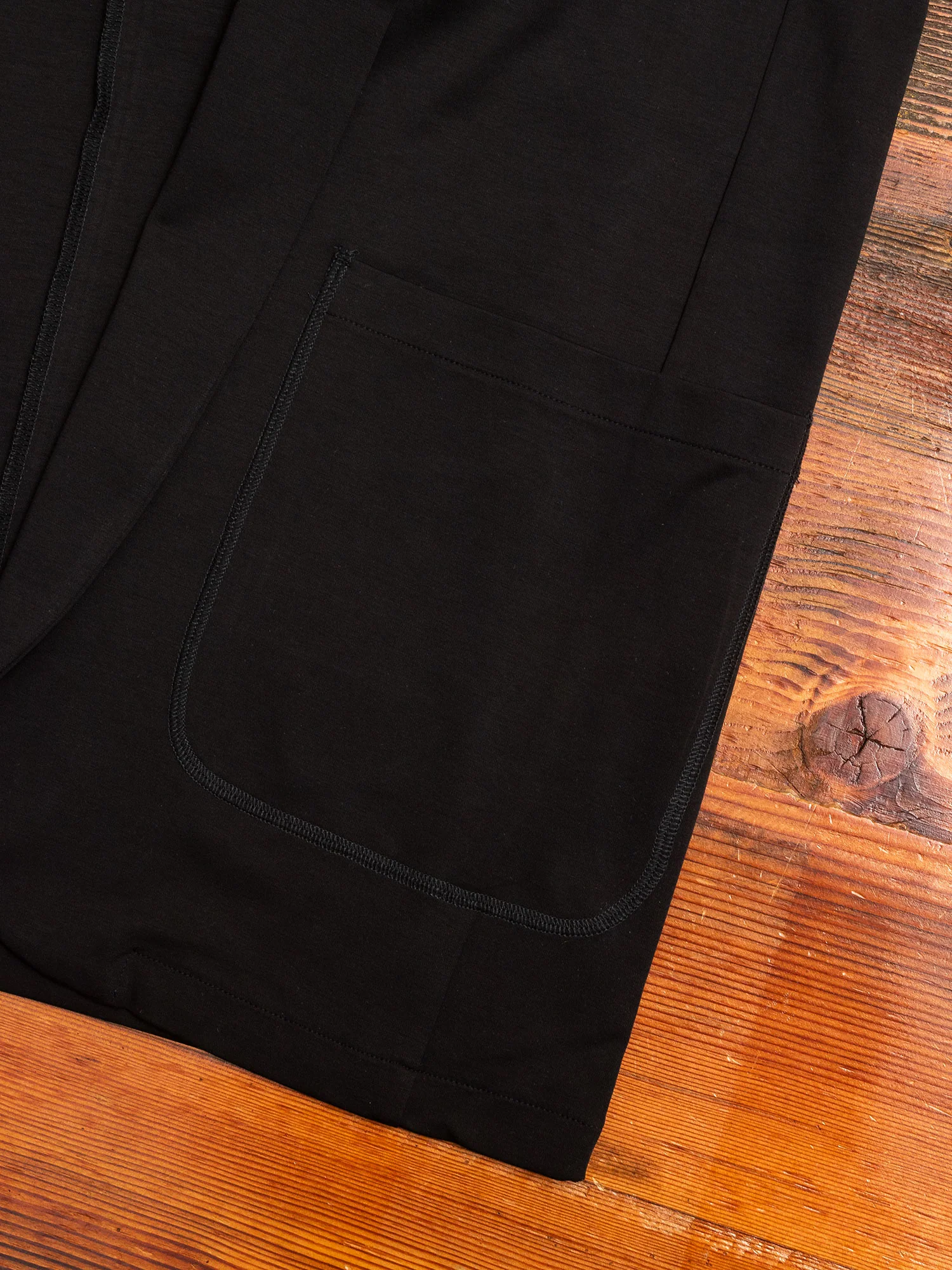 Cotton Double-Face Stole Collar Cardigan in Black - Image 5