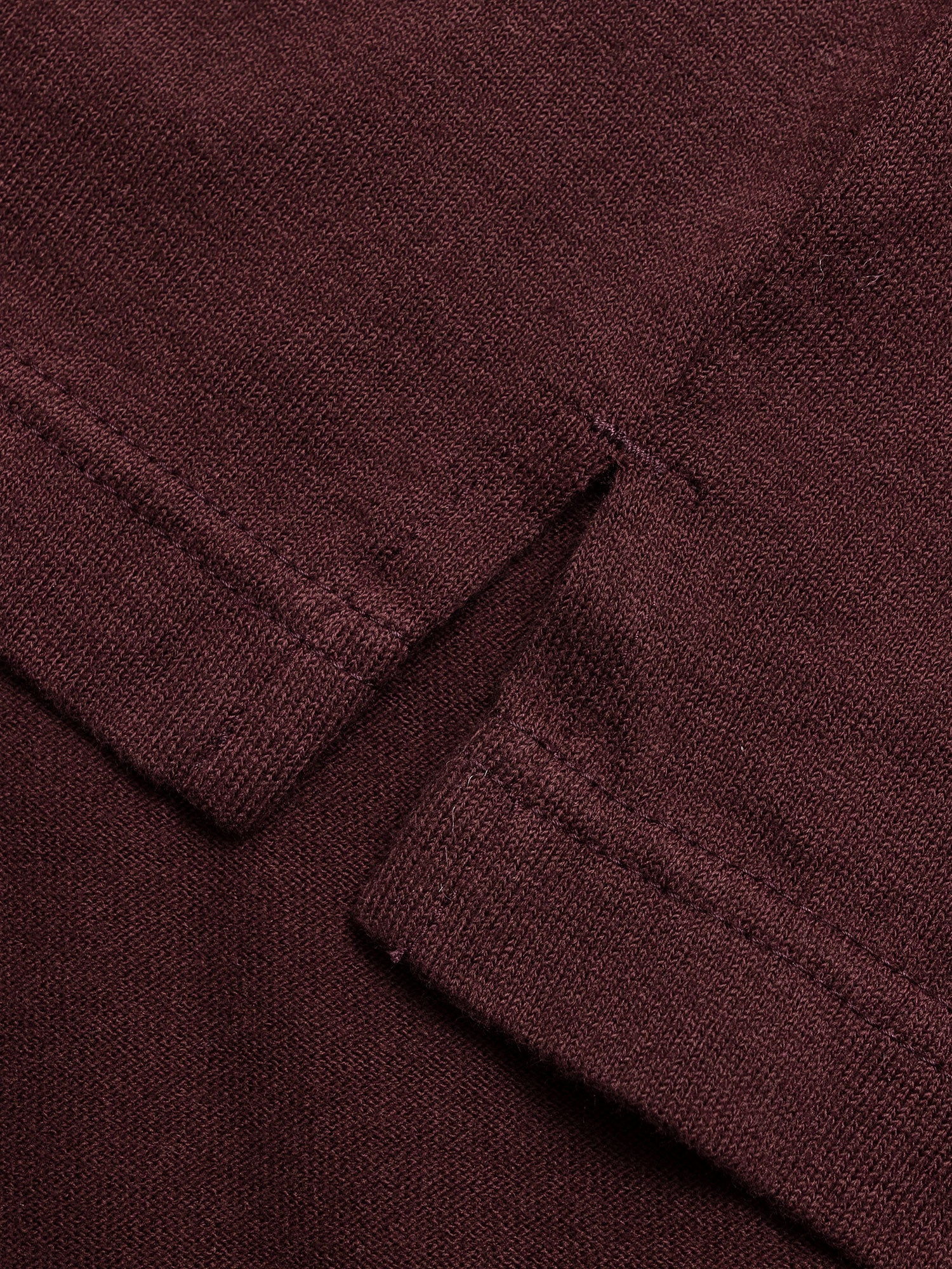 Cotton Jersey Relaxed Long Sleeve T-Shirt in Burgundy - Image 4
