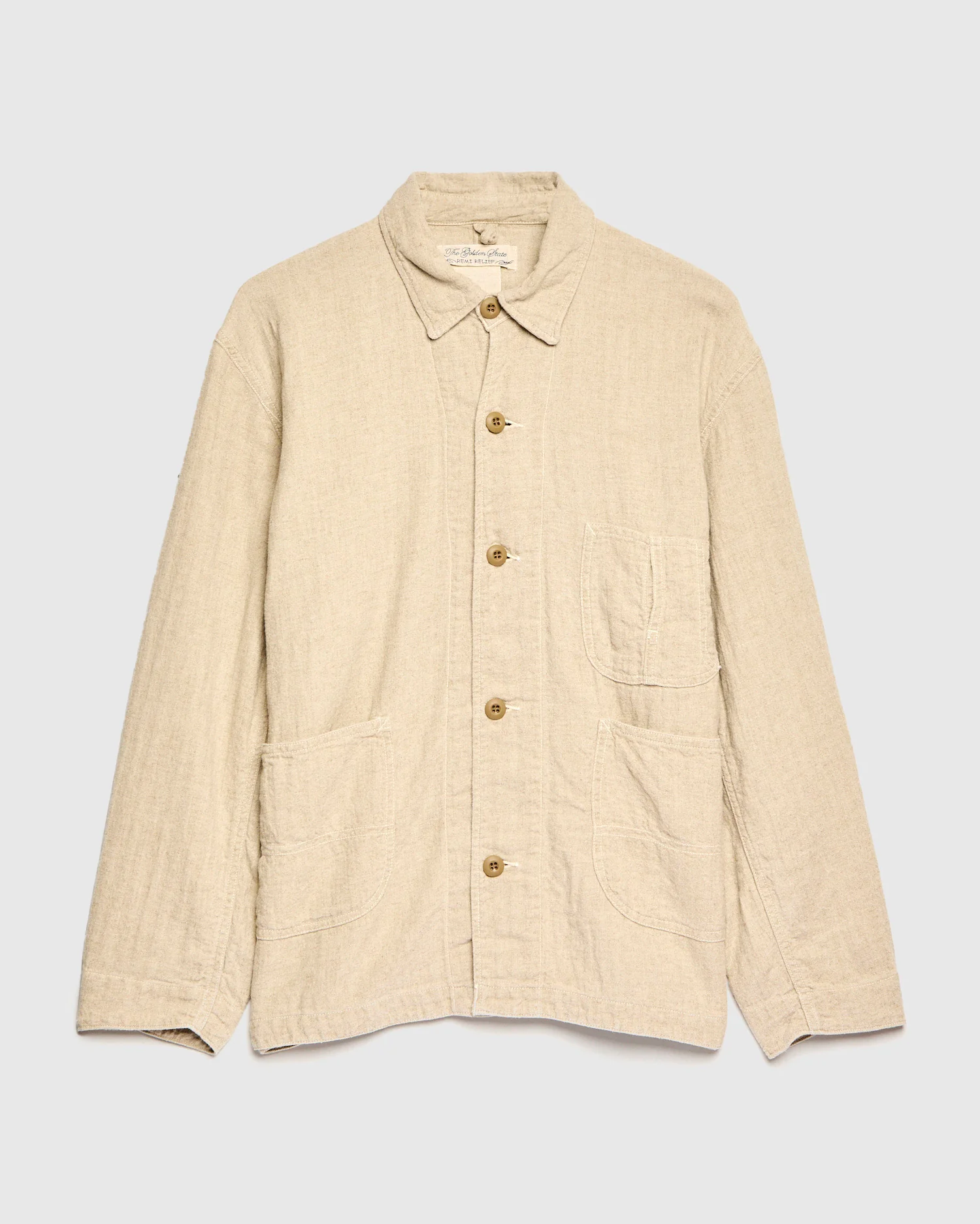 Cotton Linen Tusser Coverall in Beige
