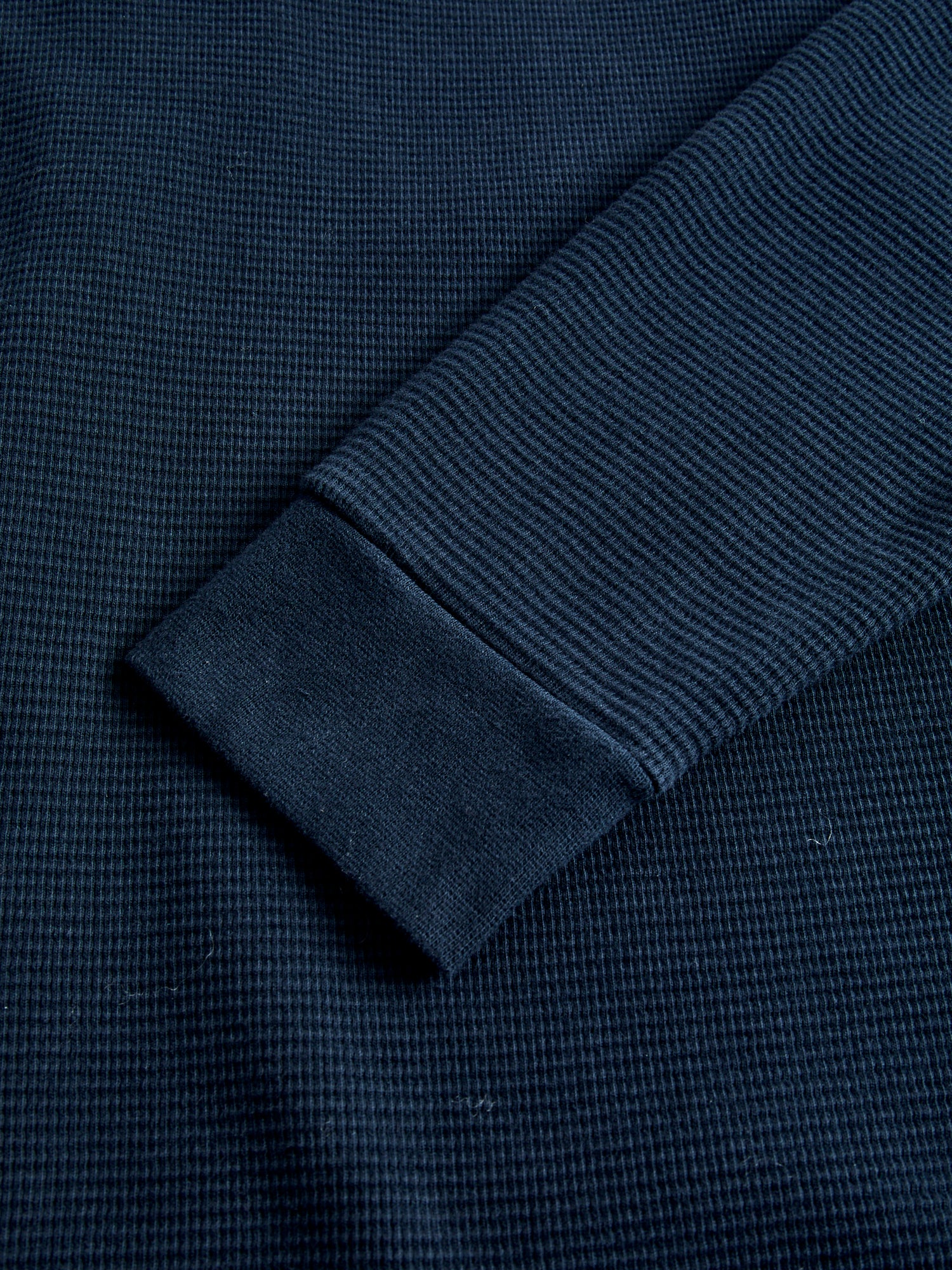 Cotton Longsleeve Thermal Knit in Dark Navy - Image 5