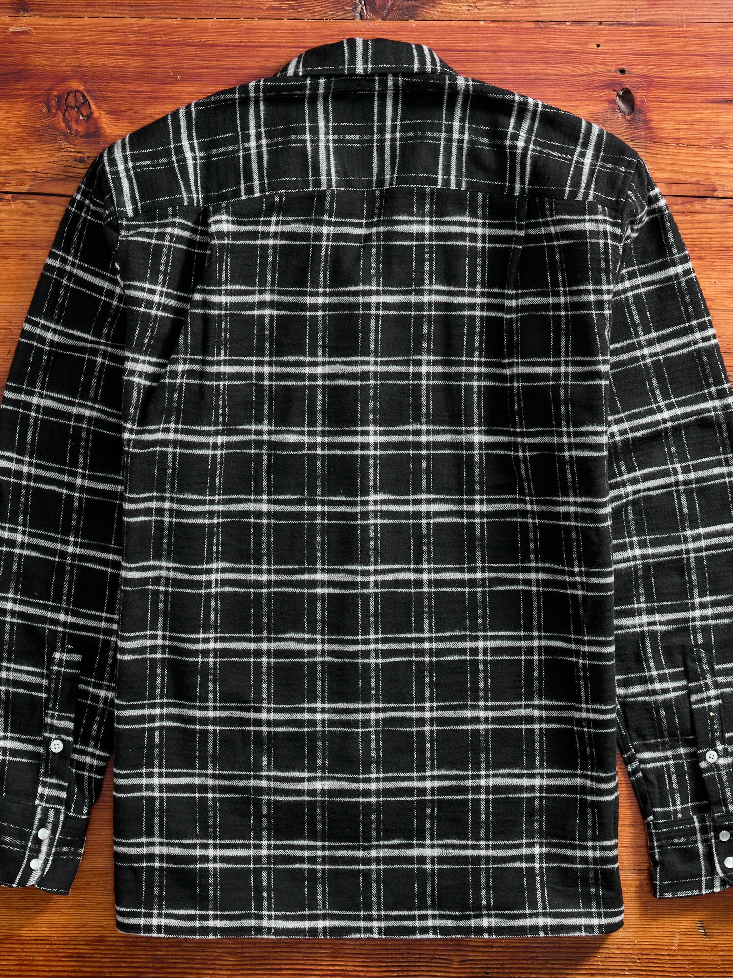 Cotton Slub Check Camp Shirt in Black - Image 9