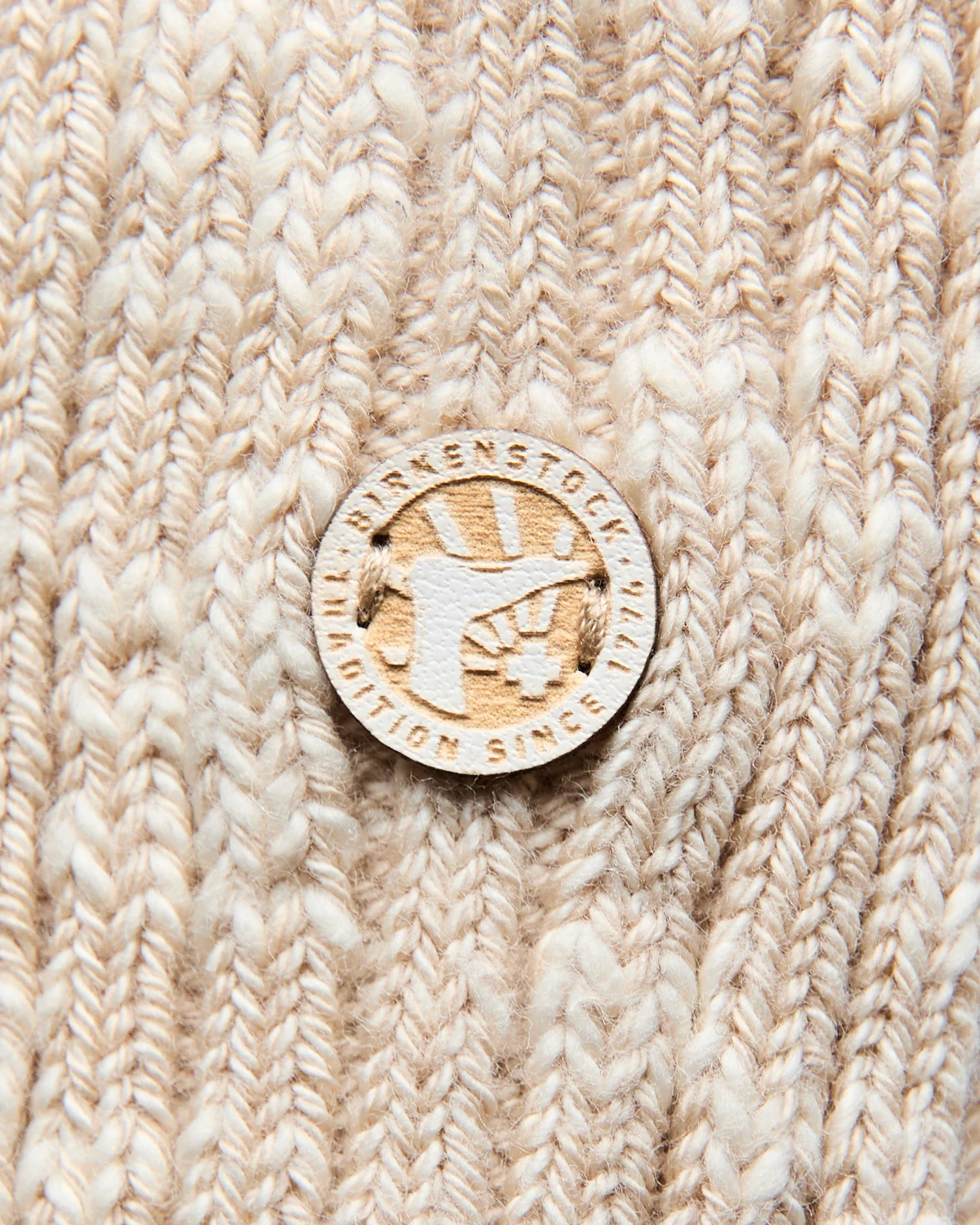 Cotton Slub Crew Sock in Beige - Image 4
