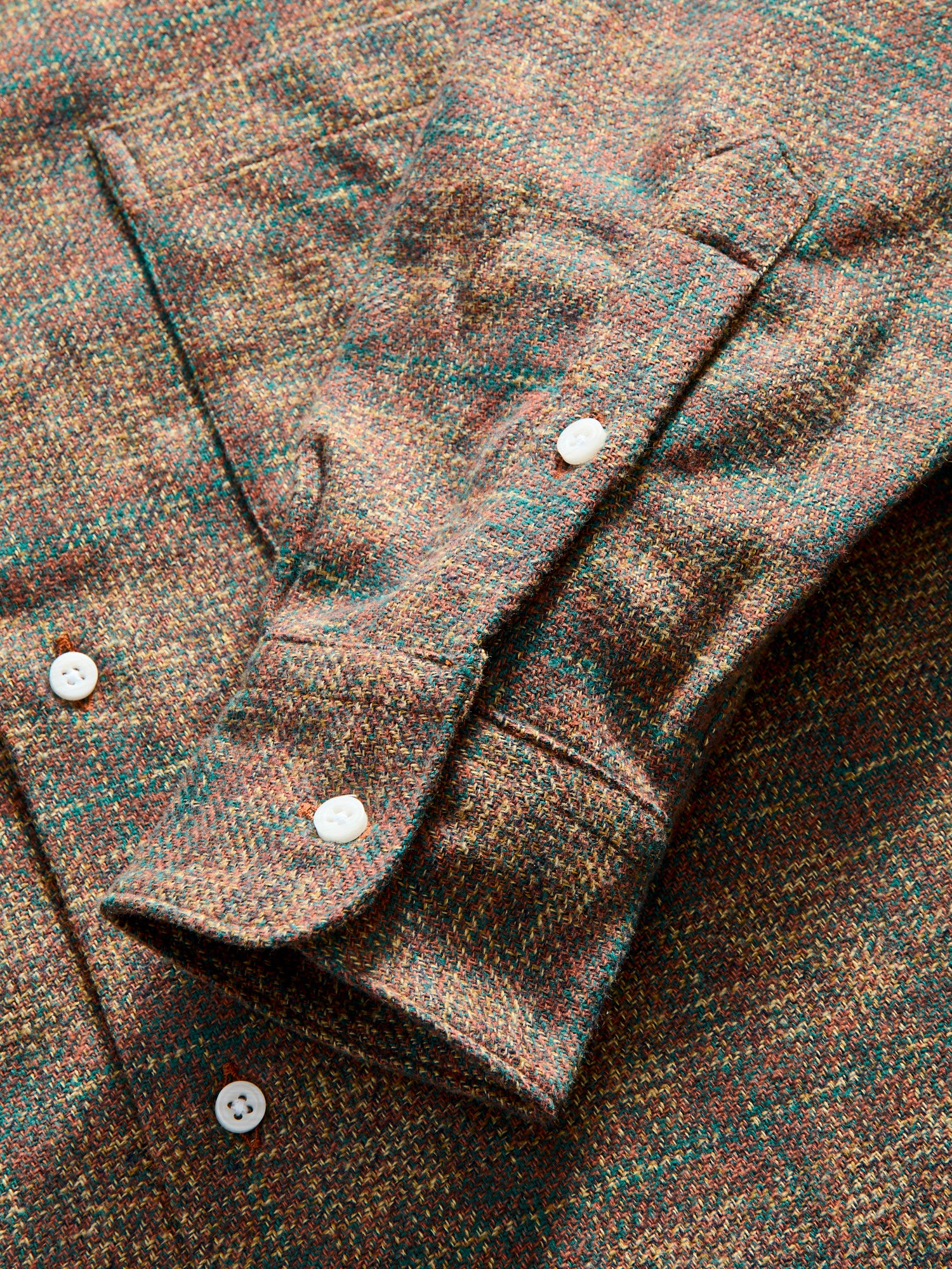 Cotton Tweed Camp Shirt in Brown - Image 5
