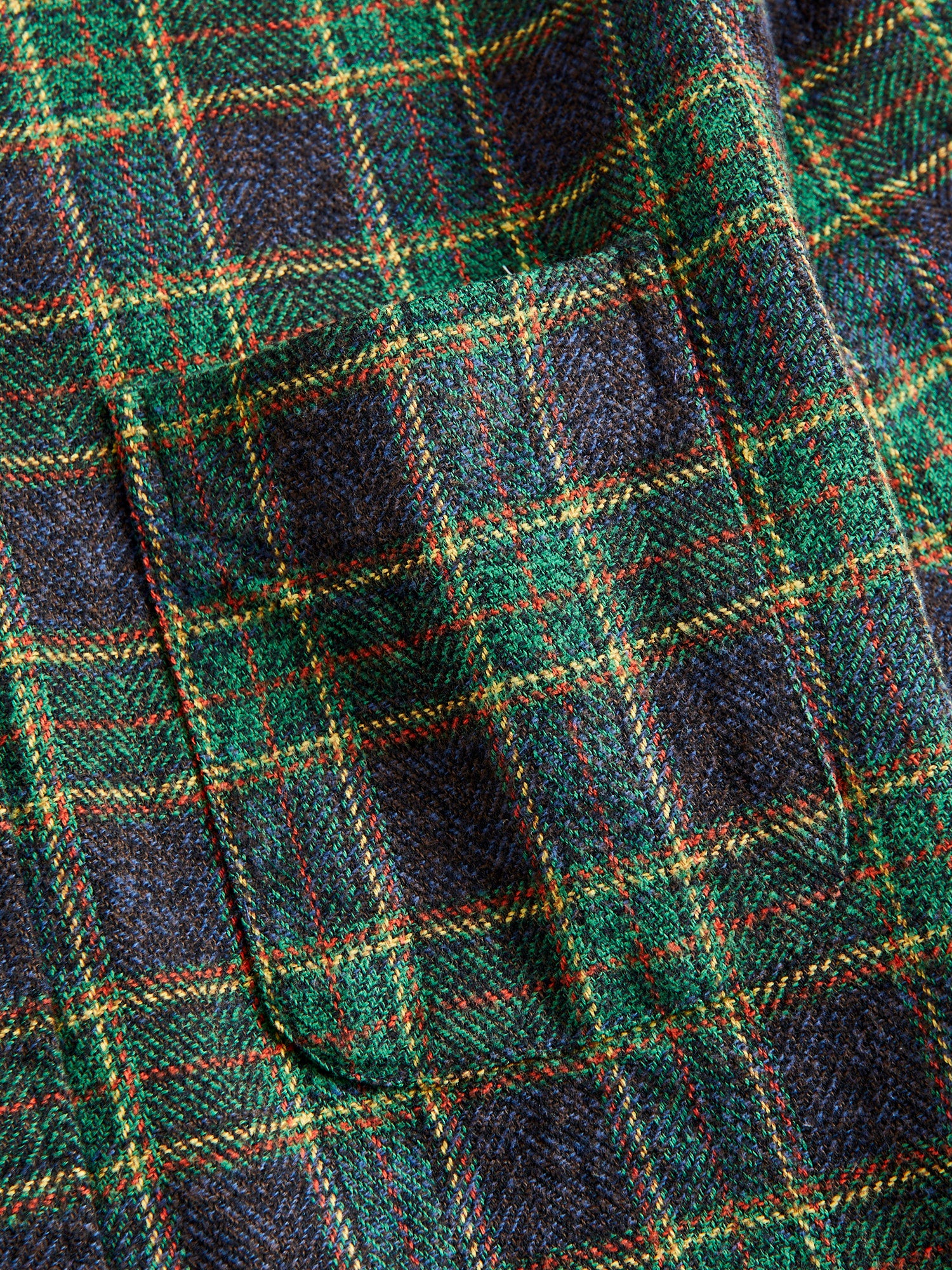 Cotton Tweed Check in Green - Image 4