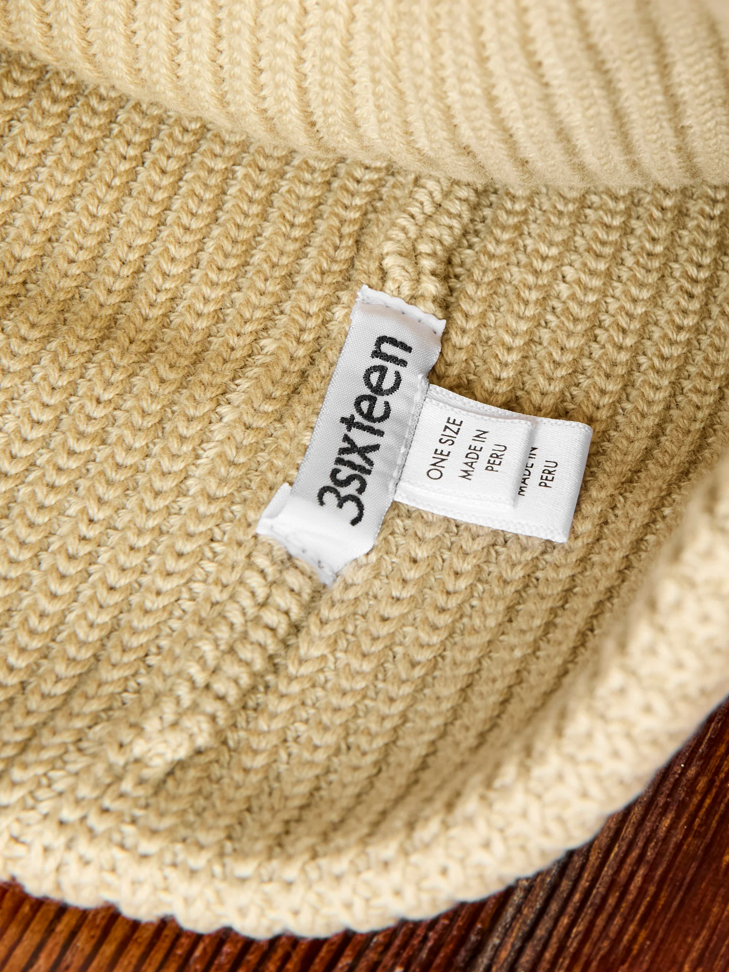Cotton Watch Cap in Sand - Image 4