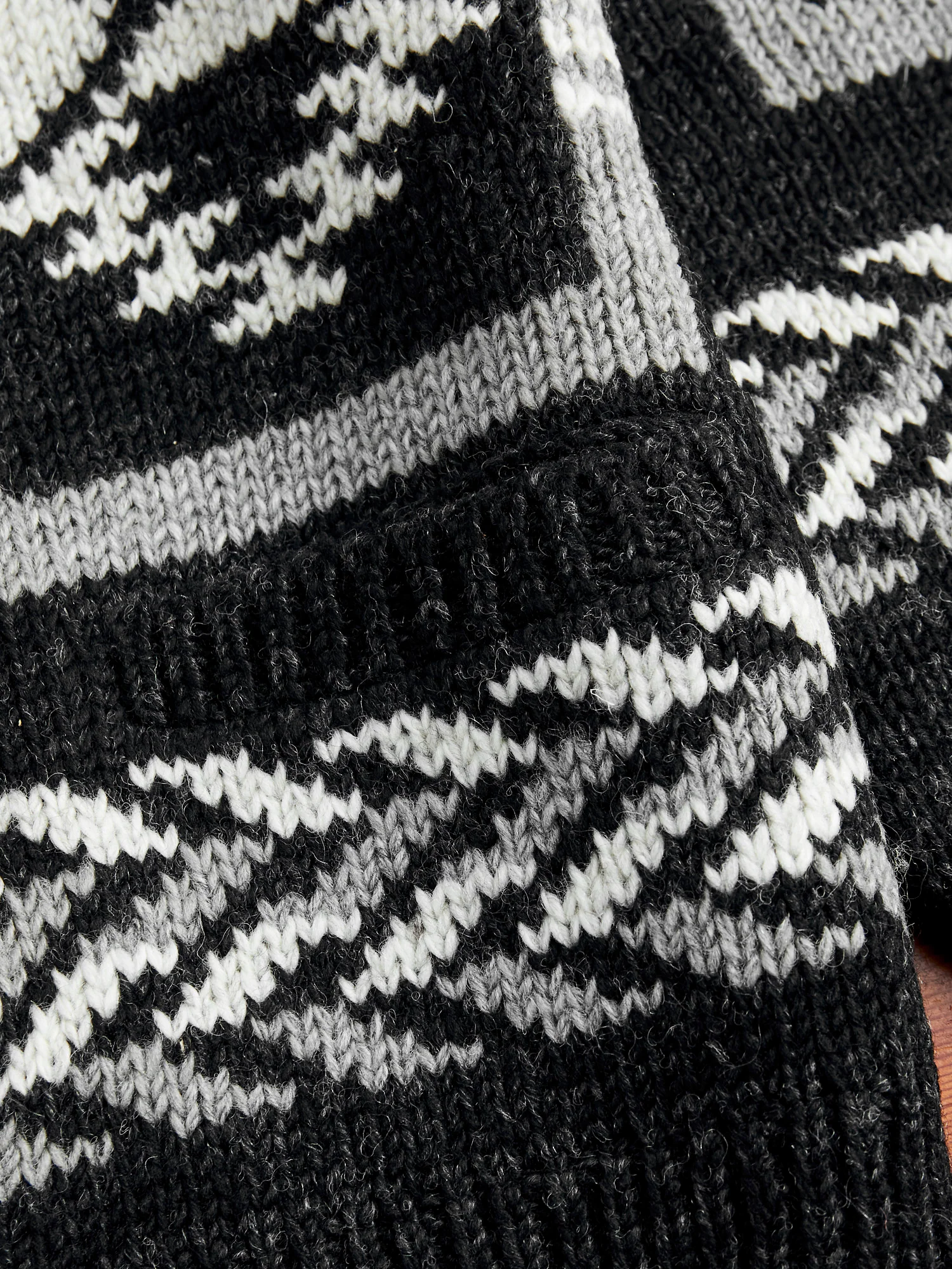 Cowichan Knit Cardigan Sweater in Black - Image 5