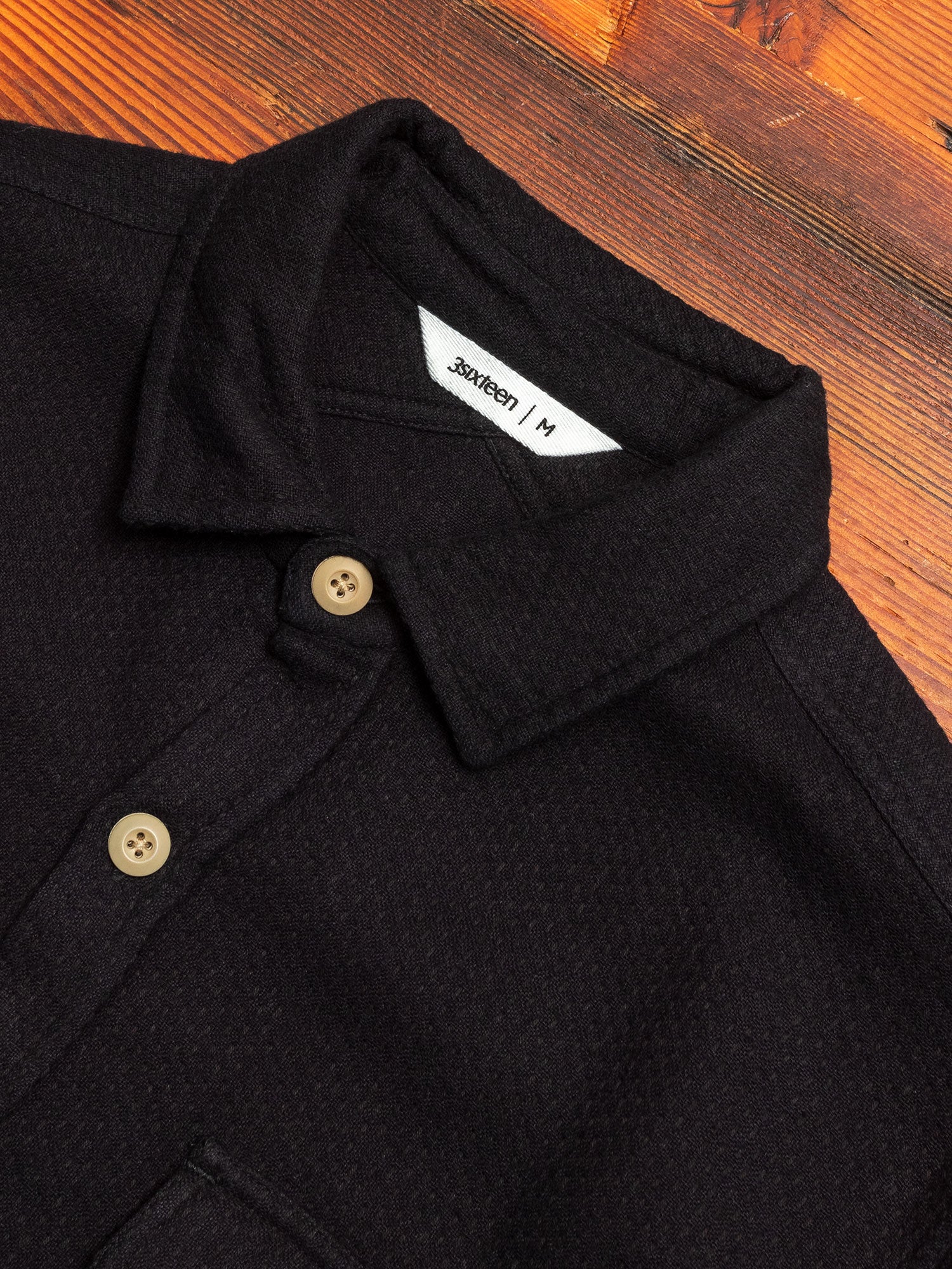 CPO Shirt in Black Overdye Sashiko - Image 3