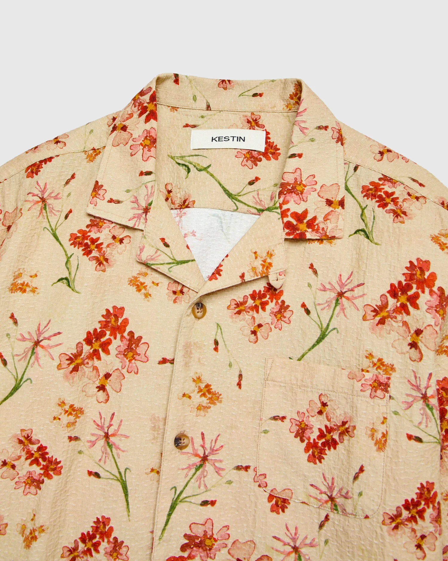 Textured Crammond Shirt in Ecru Floral Print - Image 2
