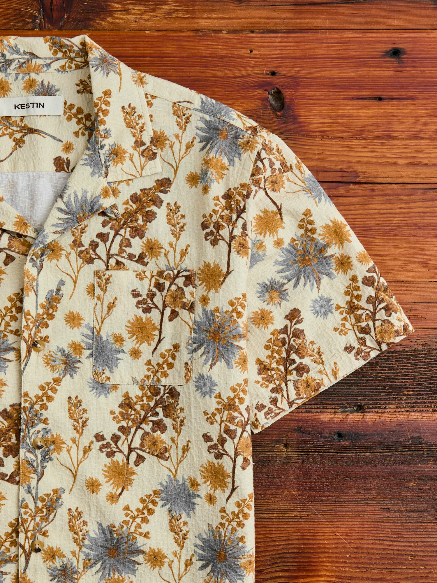 Crammond Shirt in Ecru Thistle Print - Image 4