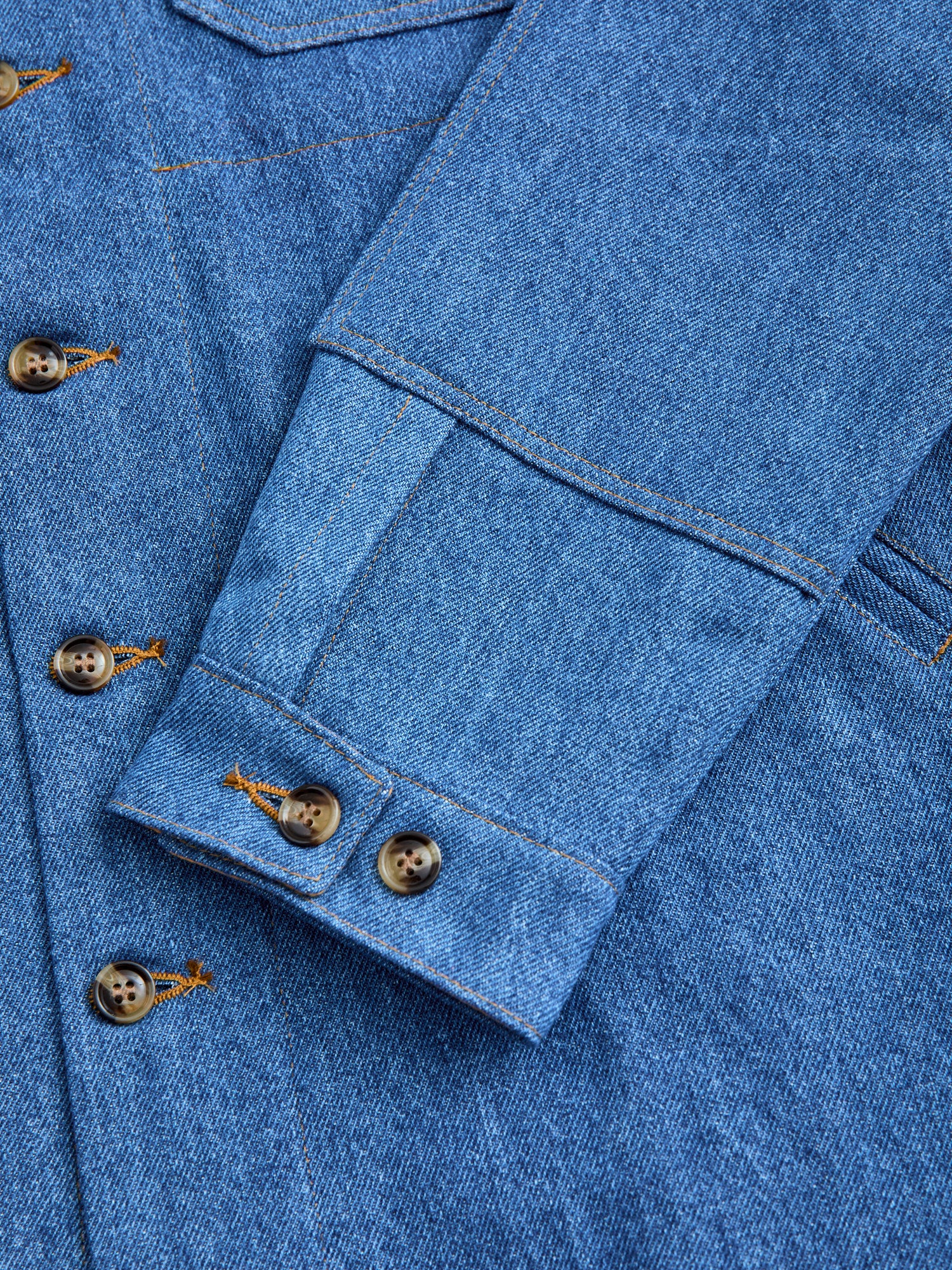Crissman Denim Overshirt in Sky Blue - Image 7