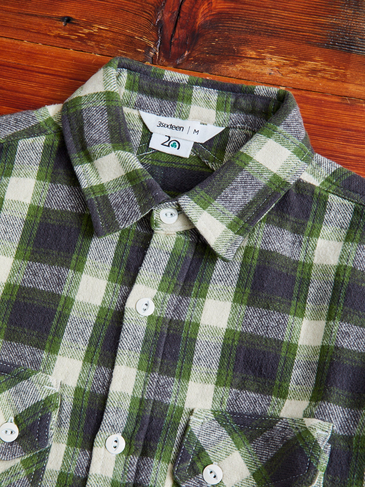 Crosscut Flannel in Emerald Shaggy Check - Image 3