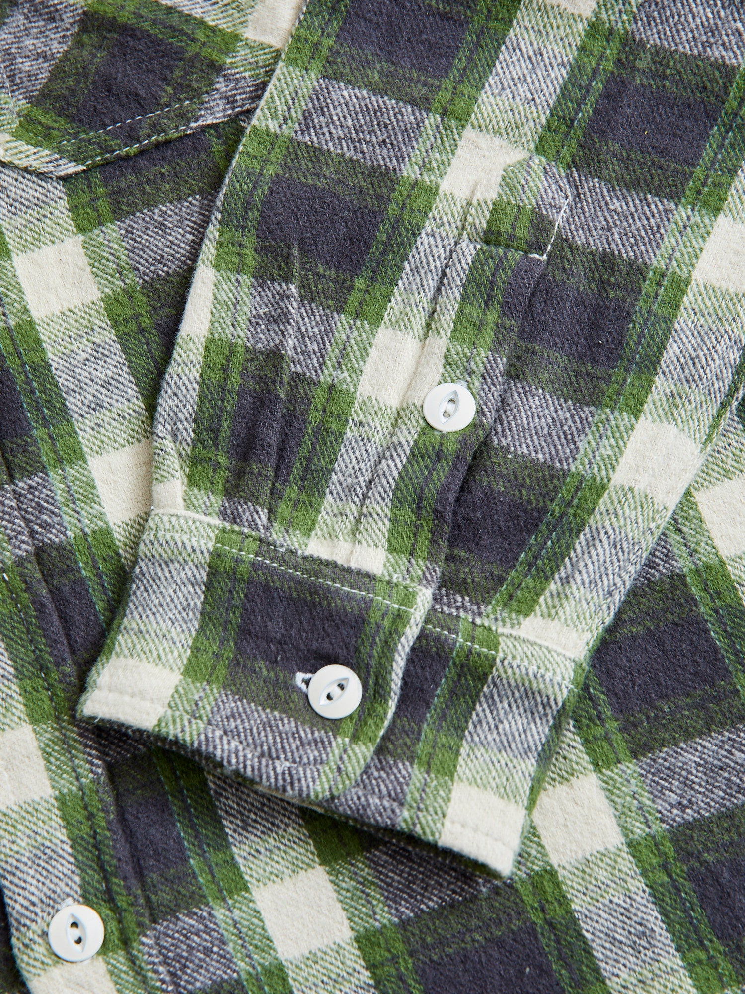 Crosscut Flannel in Emerald Shaggy Check - Image 5