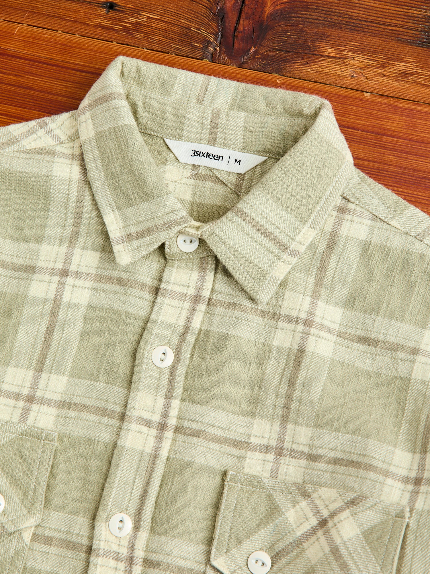 Crosscut Flannel in Seafoam Slub Check - Image 3