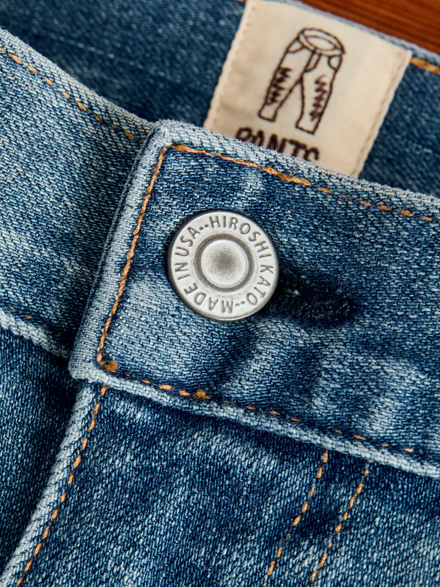 "Cyndi" 10.5oz Washed Indigo Stretch Selvedge Denim - Hammer Straight - Image 8