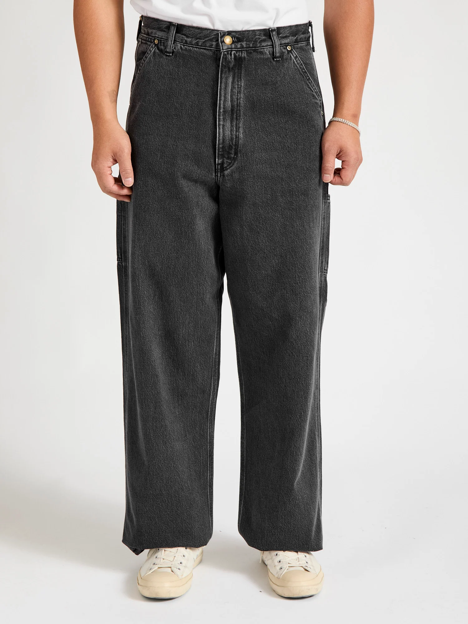 Dad's Fit Painter Pants in Black Stone Denim - Image 2