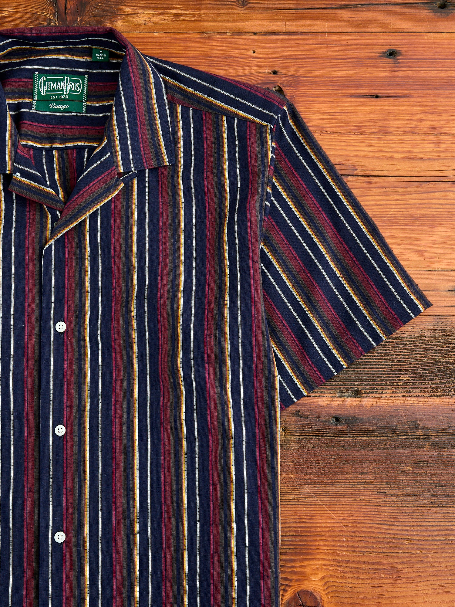 Cabana Stripe Camp Shirt in Indigo - Image 5
