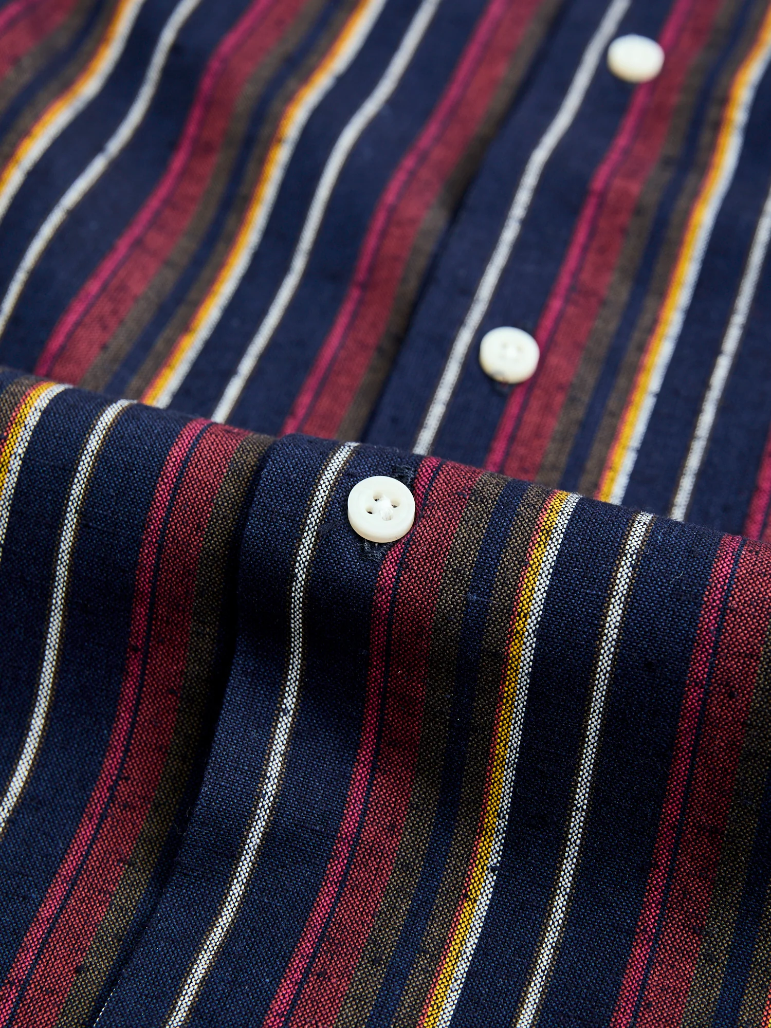 Cabana Stripe Camp Shirt in Indigo - Image 6