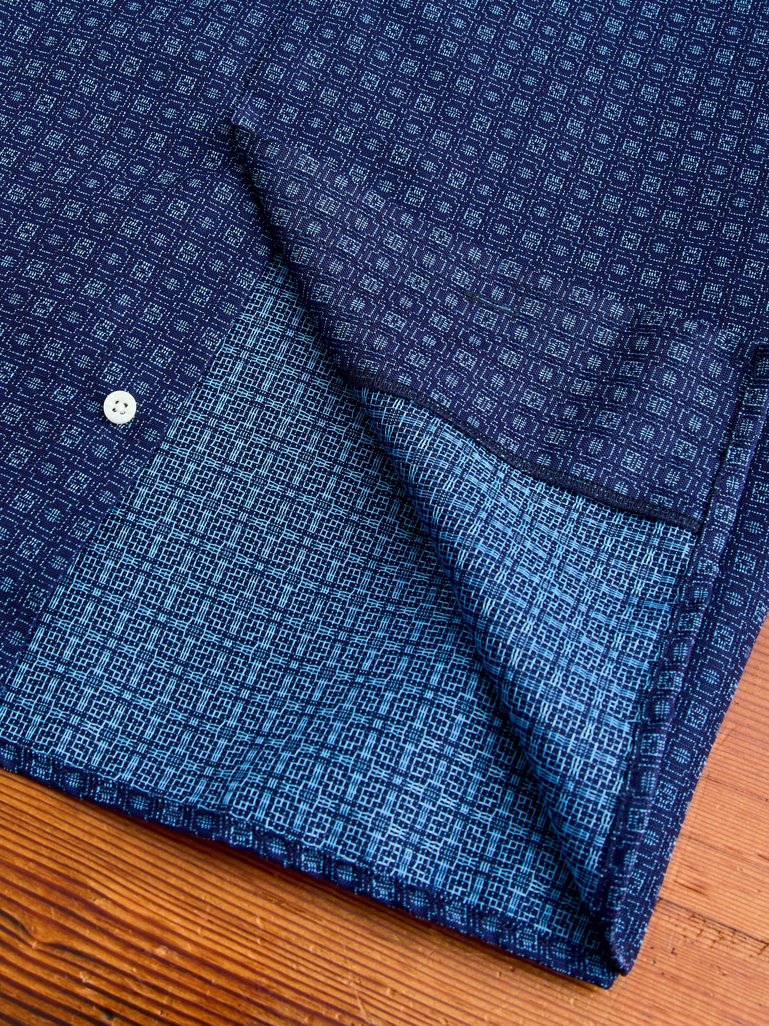 Dobby Camp Shirt in Indigo - Image 7
