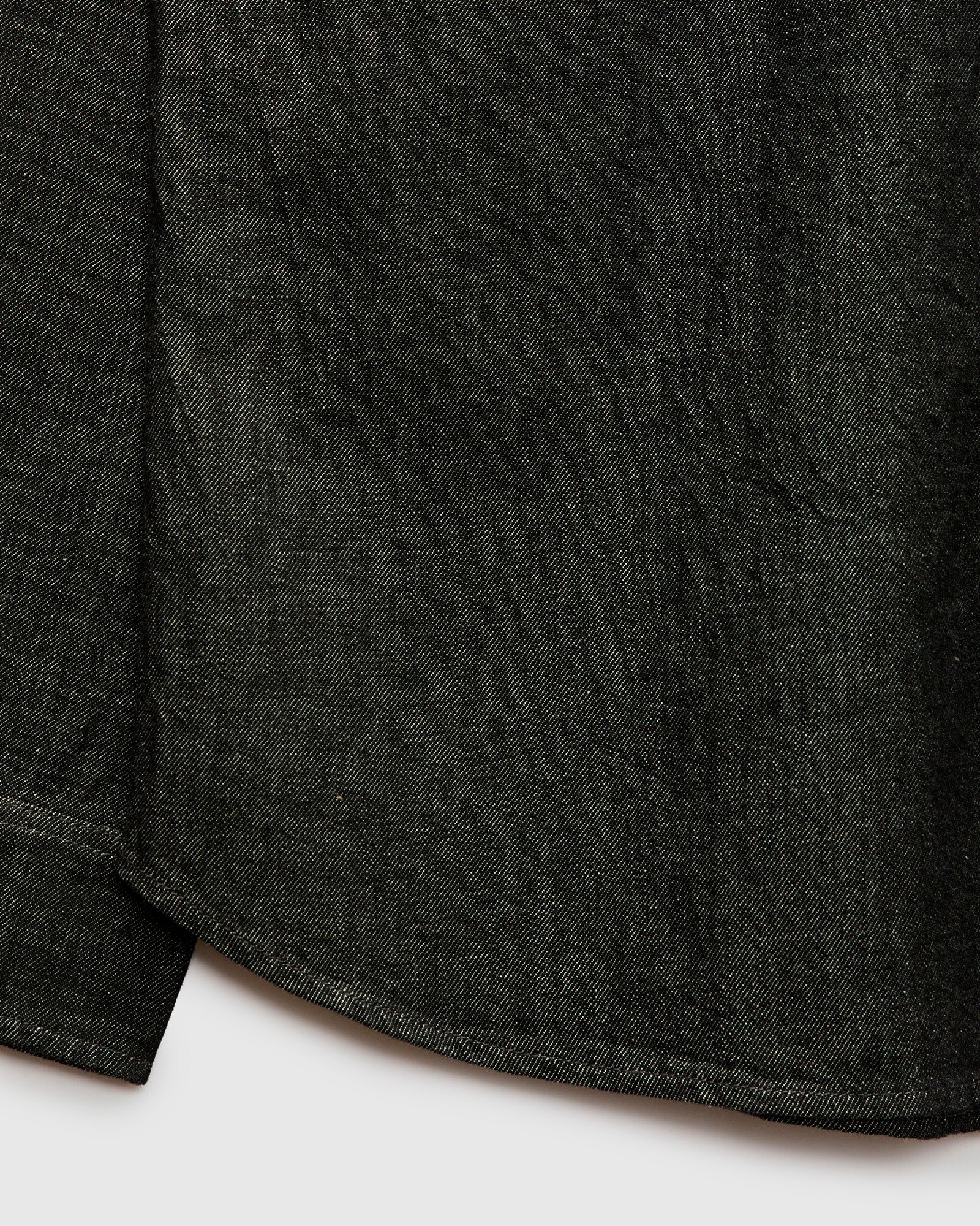 Denim Button-Down Shirt in Black White - Image 6
