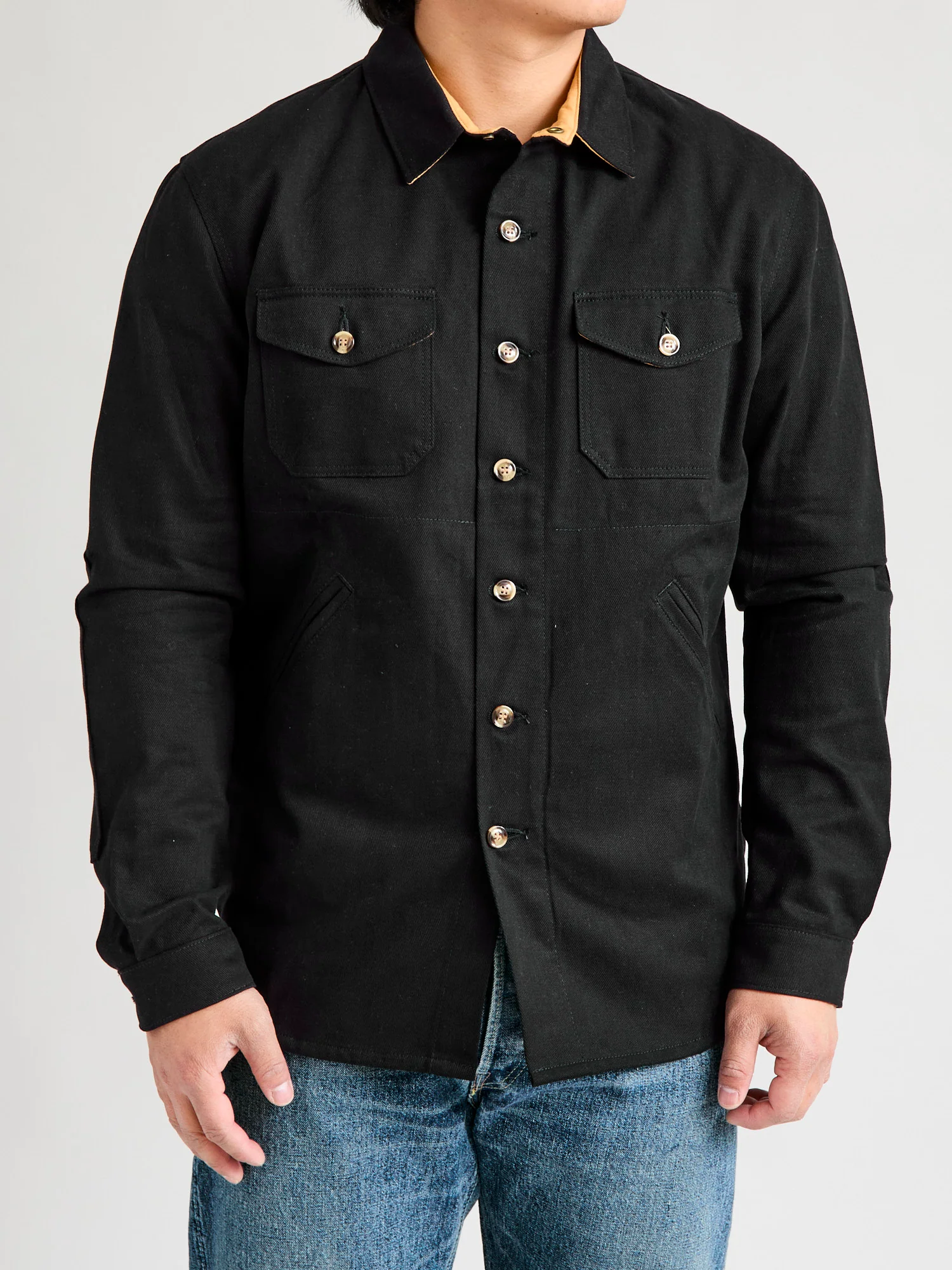 Crissman Denim Overshirt in Den Black - Image 2