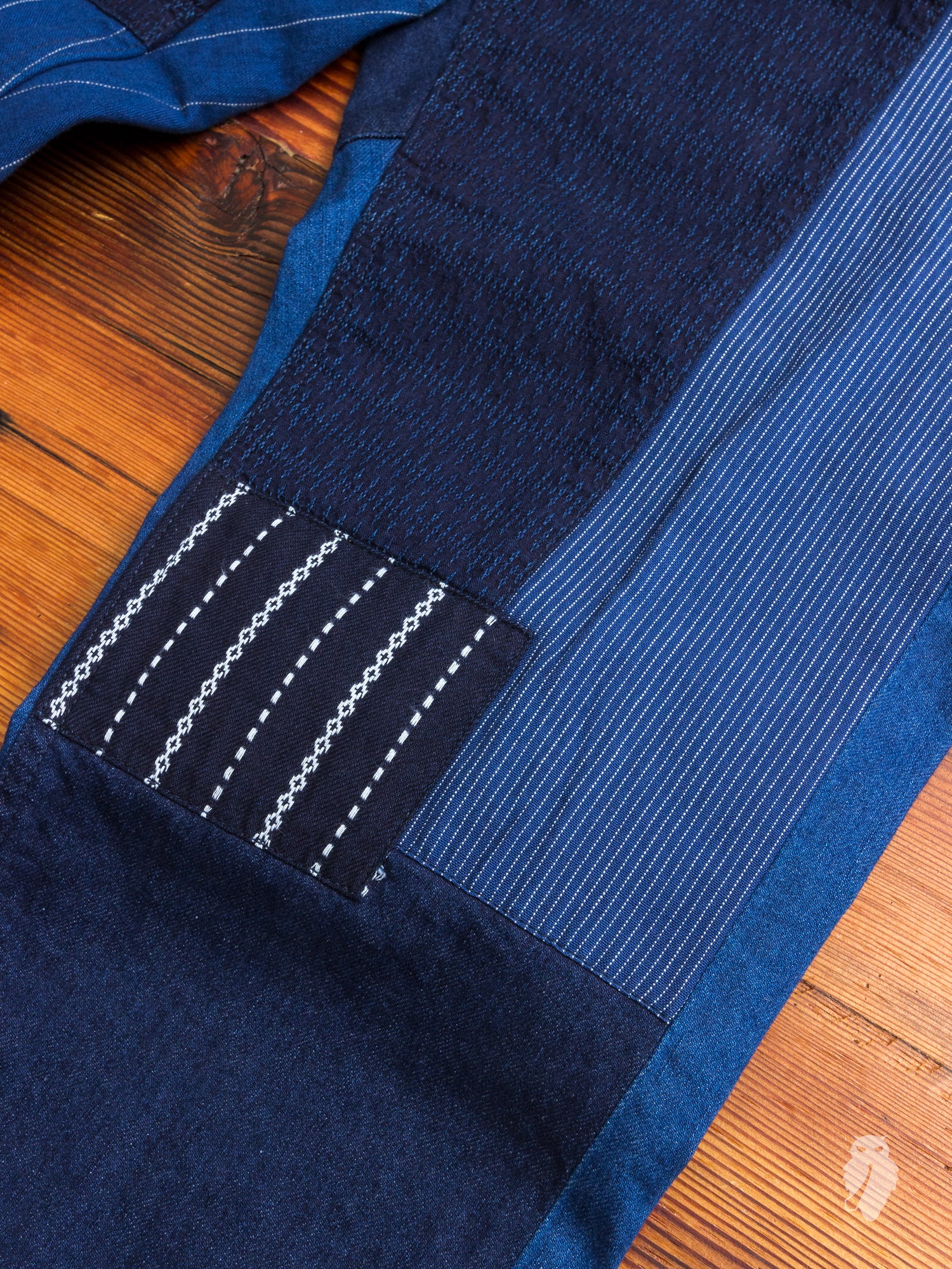 Denim Patchwork Pants in Indigo - Image 11