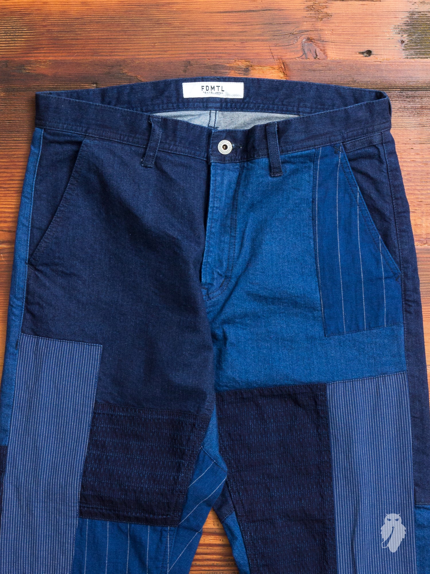Denim Patchwork Pants in Indigo - Image 5