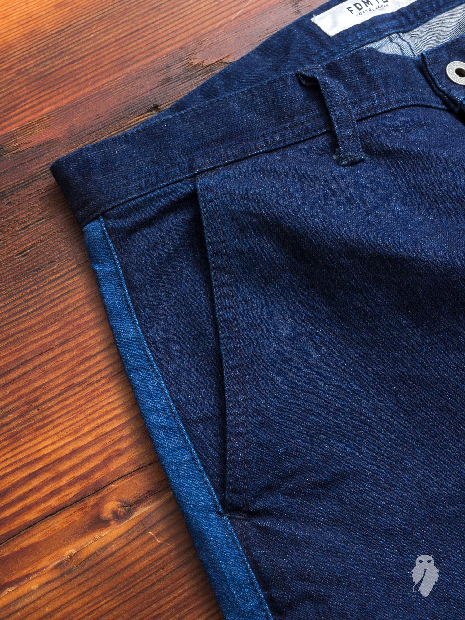 Denim Patchwork Pants in Indigo - Image 6