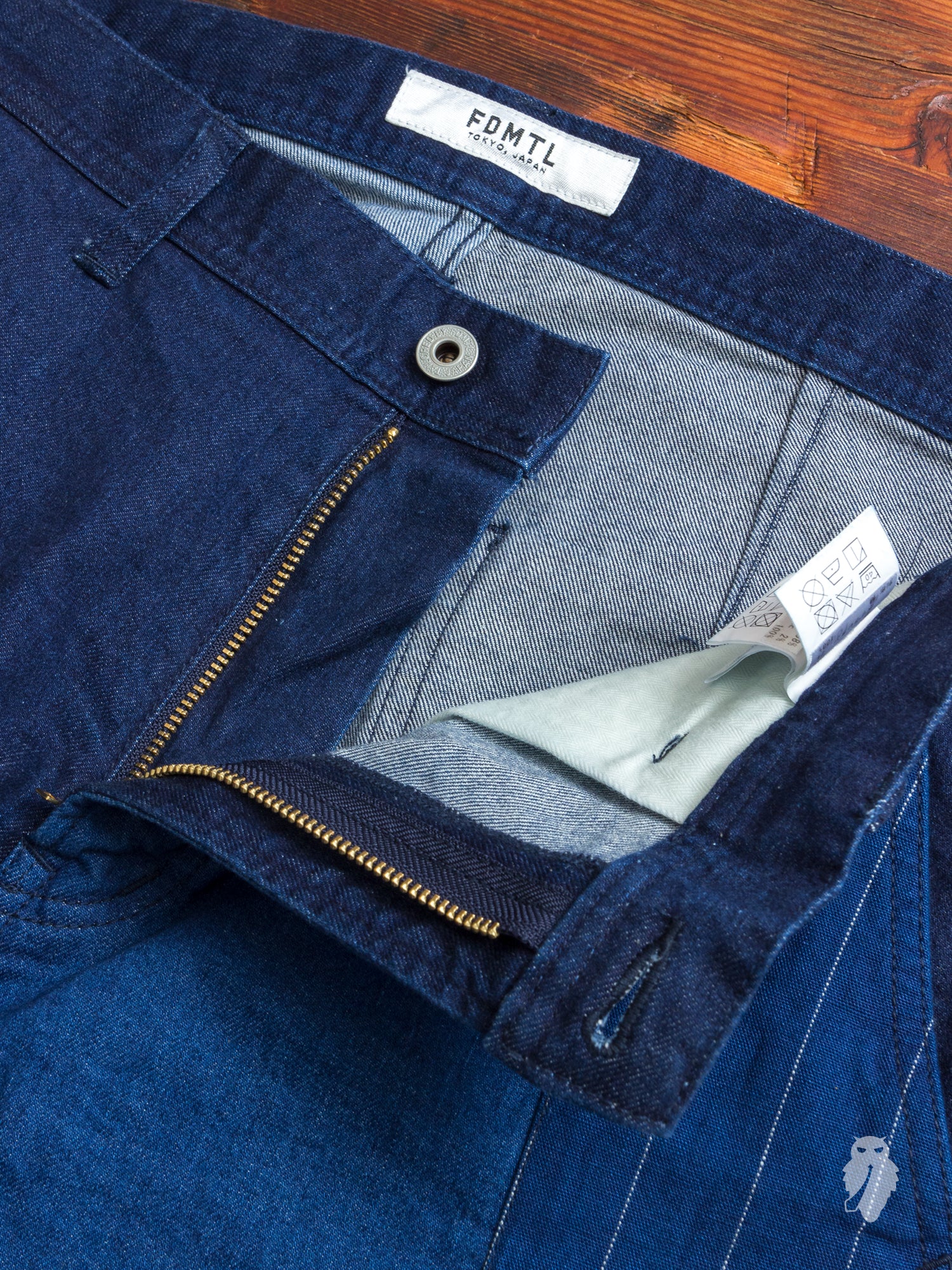 Denim Patchwork Pants in Indigo - Image 8