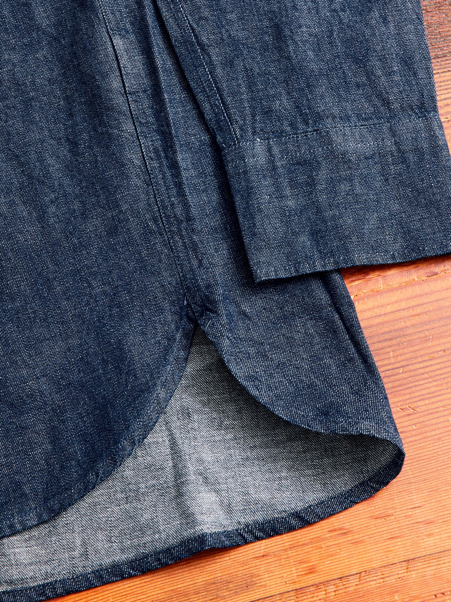 Denim Pearl Snap Shirt in Rinsed Indigo - Image 8