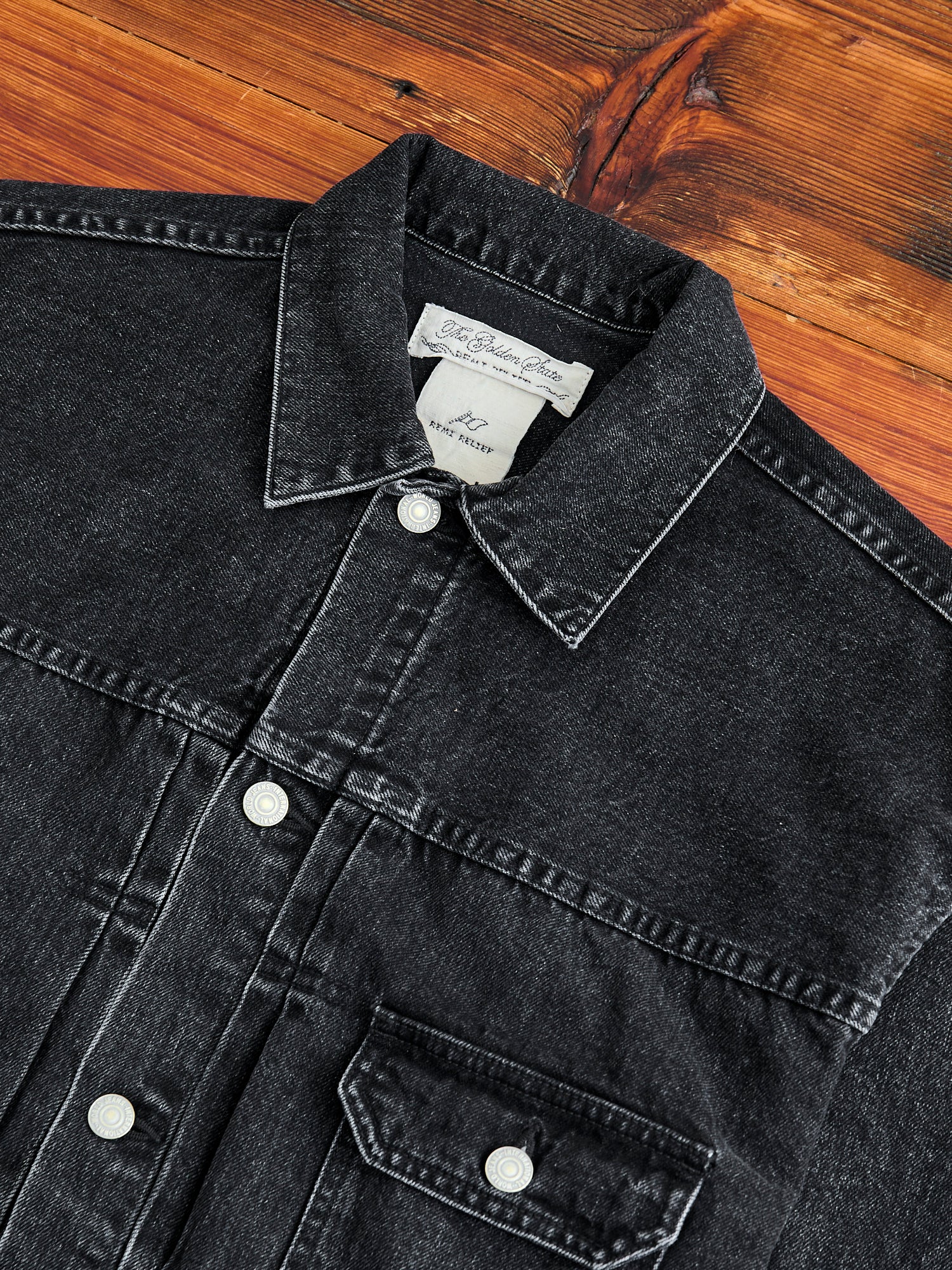 Denim Type-1 Jacket in Stonewashed Black - Image 3