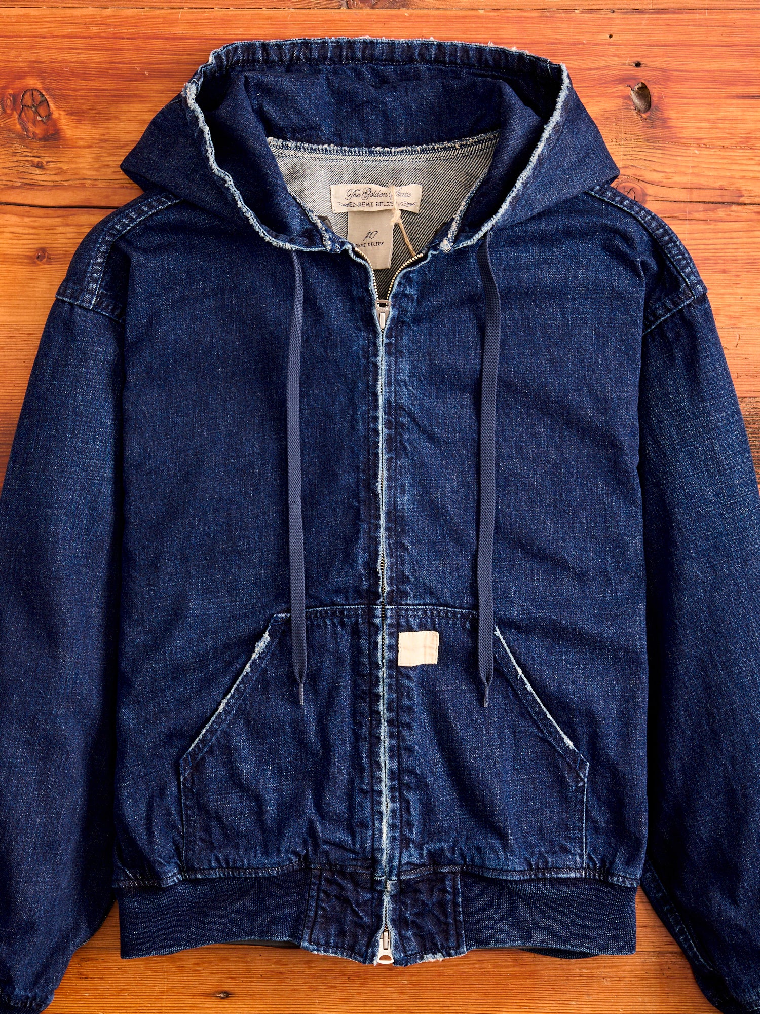 Denim Zip Jacket in Washed Indigo