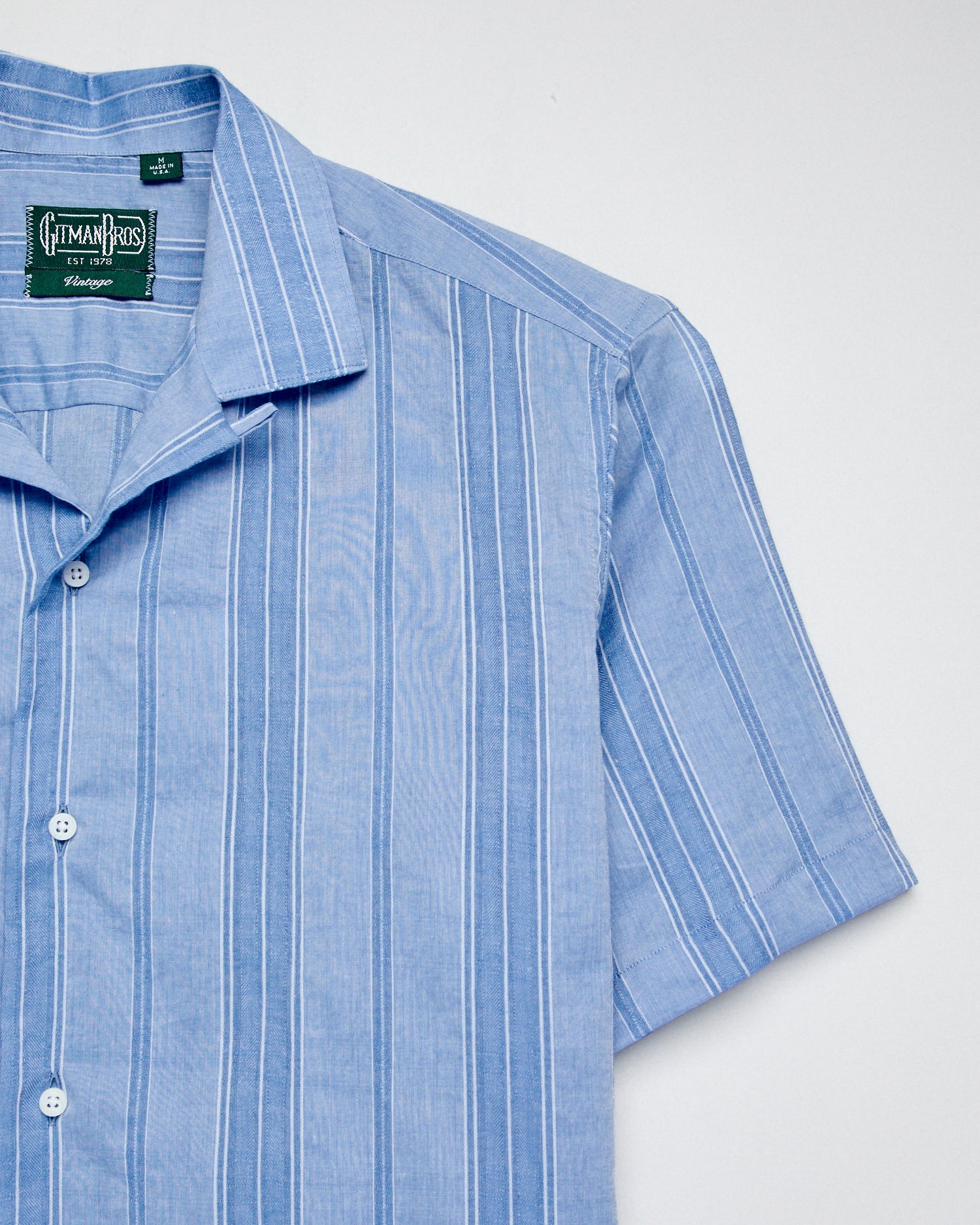 Dobby Camp Shirt in Blue - Image 4