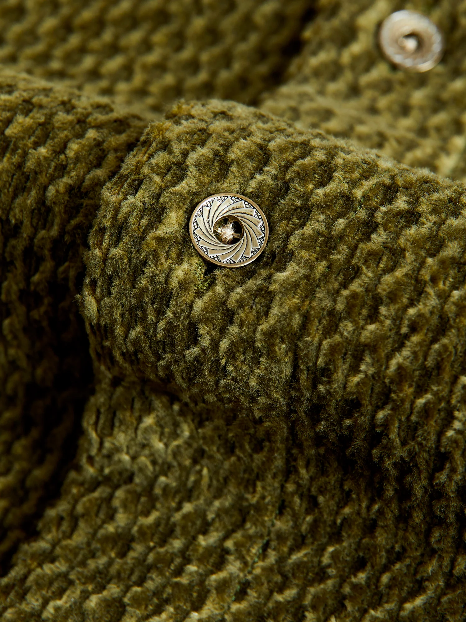 Dobby Corduroy Webster Shirt in Green - Image 5