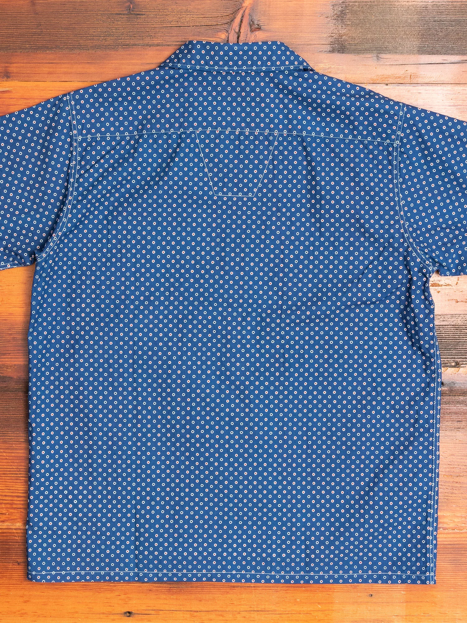 Dot Print Hawaiian Shirt in Indigo - Image 6