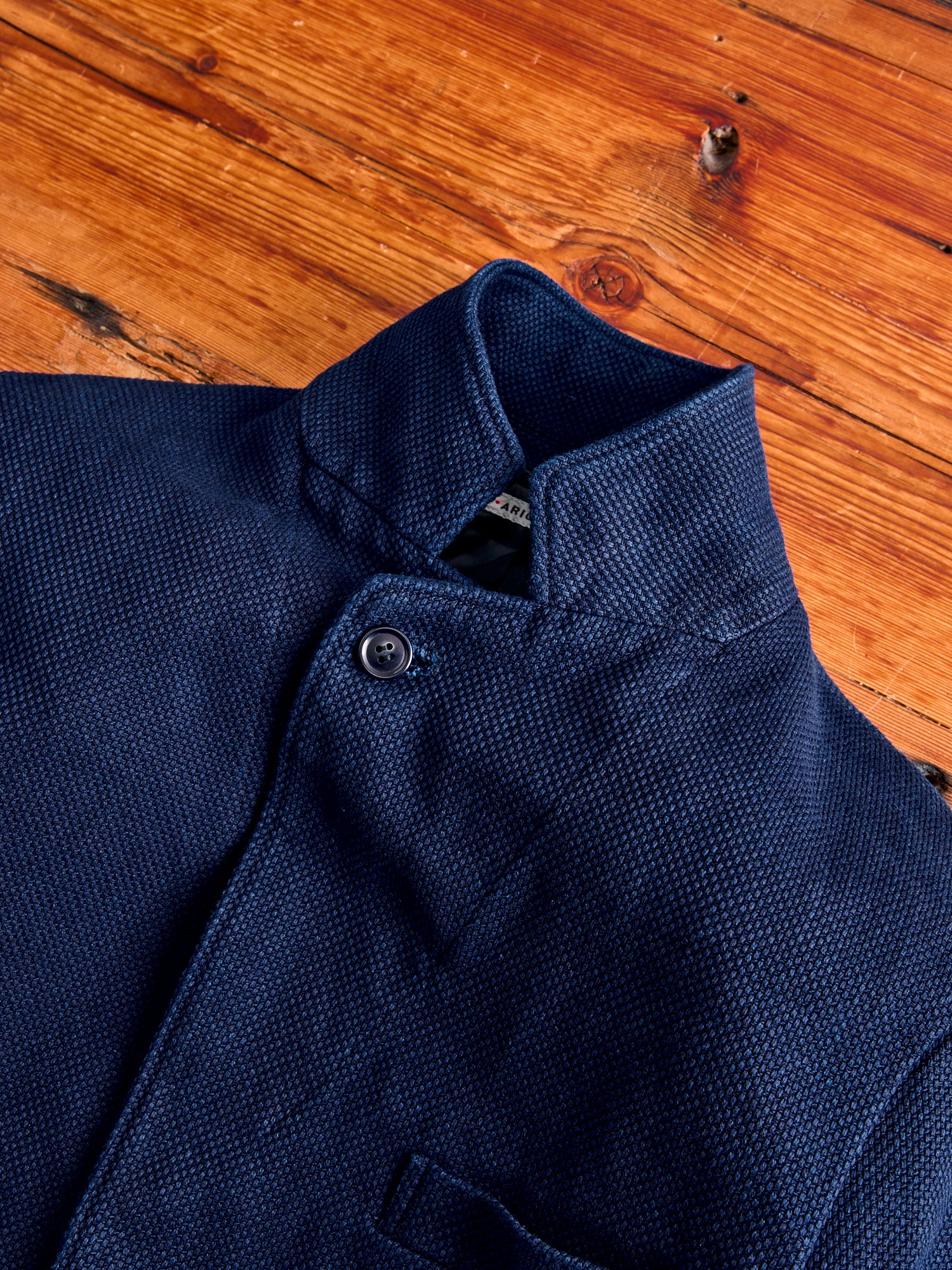 Double Cloth Sashiko Tailored Jacket in Hand Dyed Indigo - Image 4