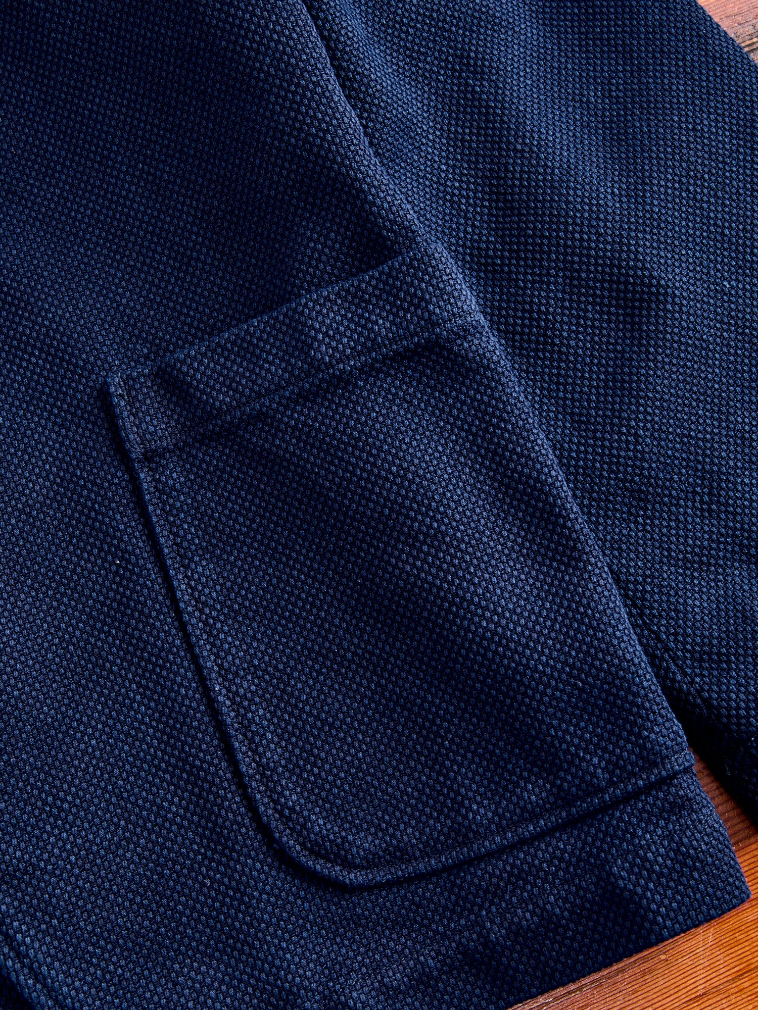 Double Cloth Sashiko Tailored Jacket in Hand Dyed Indigo - Image 8