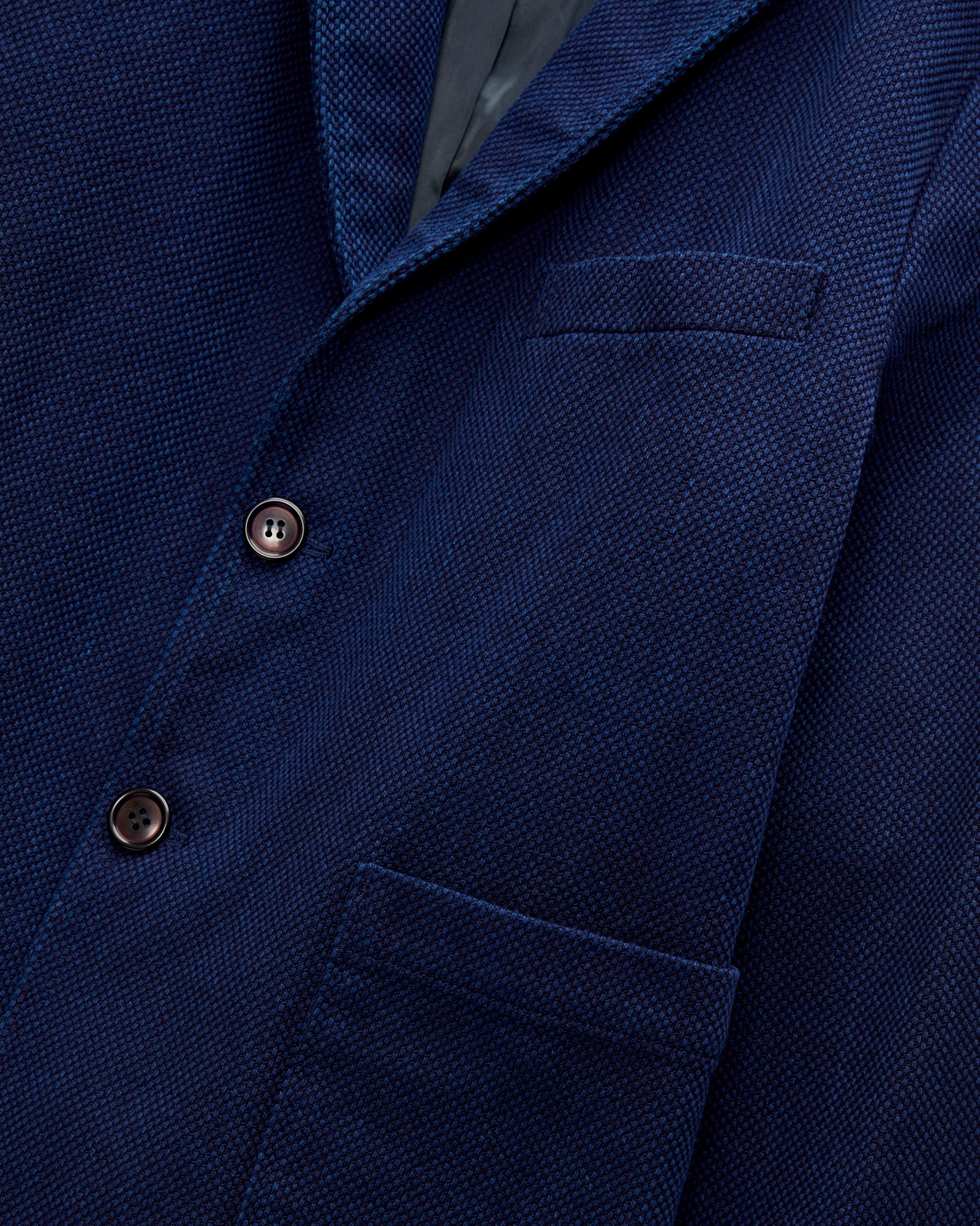 Double Cloth Sashiko Tailored Jacket in Pure Indigo - Image 7