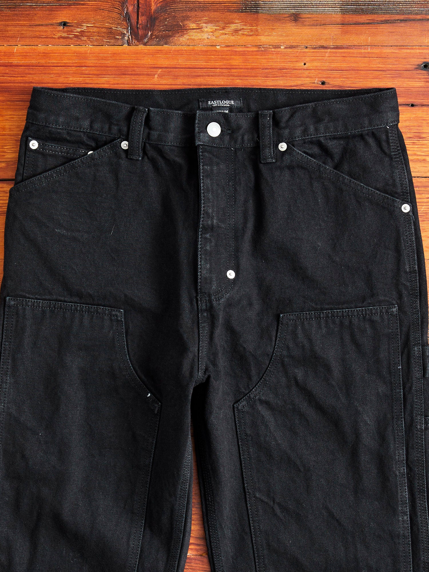 Double Knee Pants in Black Denim - Image 3